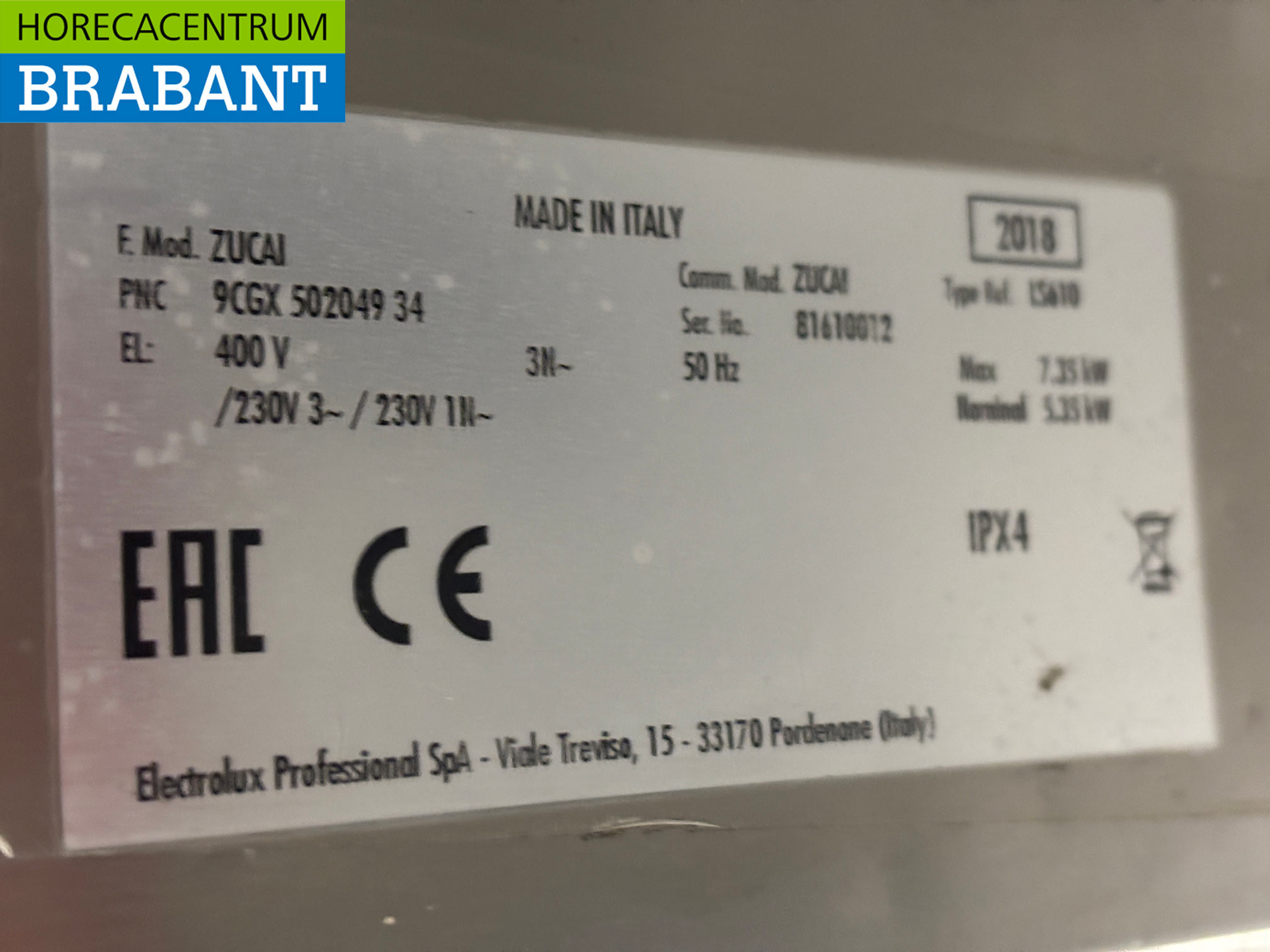RVS Zanussi Zucai Vaatwasser 400V Horeca - Afbeelding 6