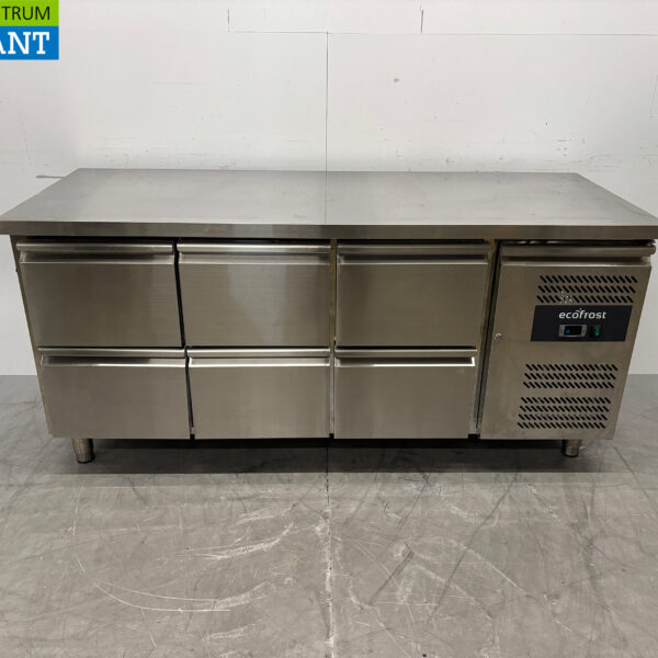 RVS Ecofrost Koelwerkbank 6 laden 179 cm 230V Horeca
