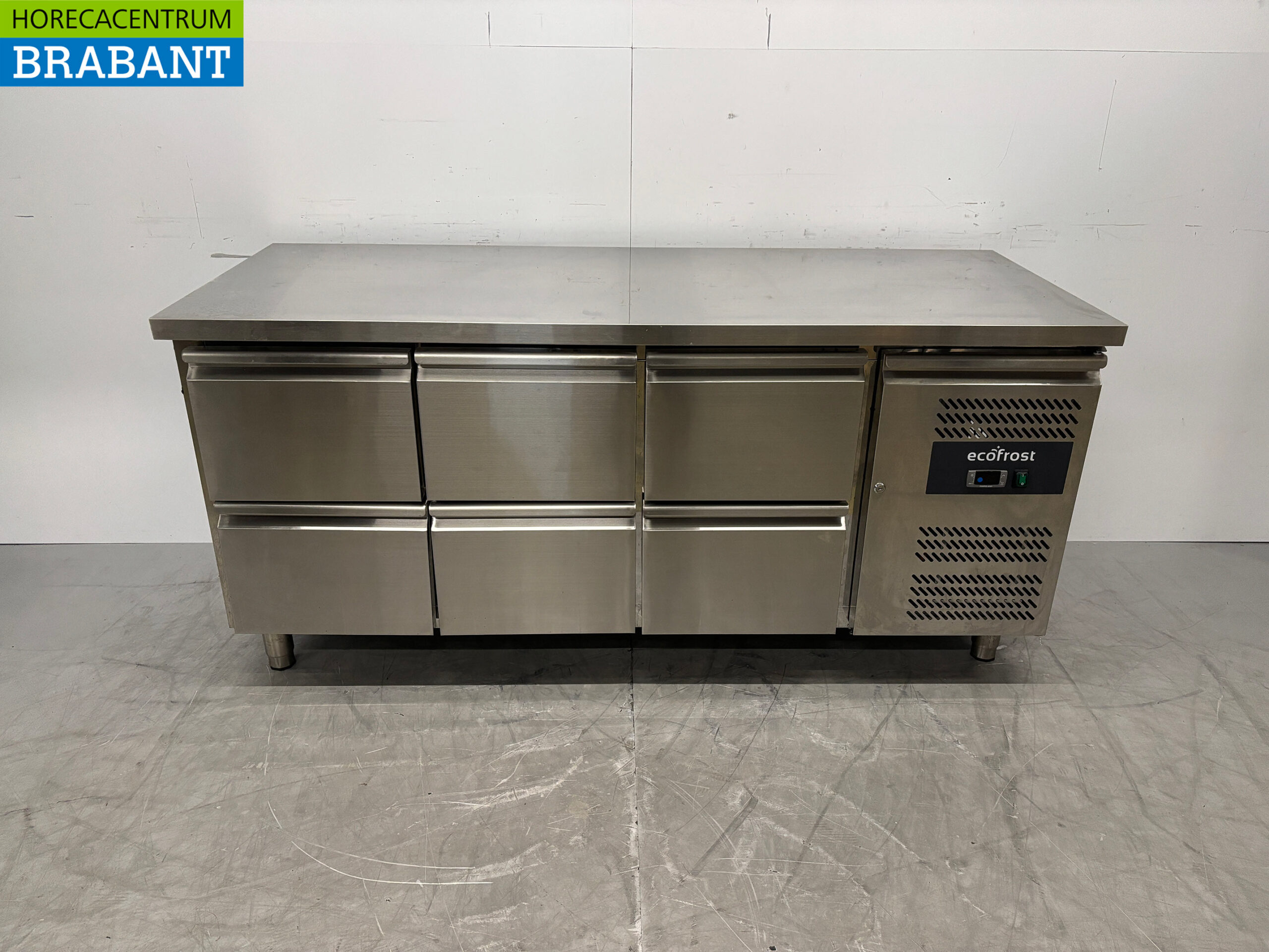RVS Ecofrost Koelwerkbank 6 laden 179 cm 230V Horeca