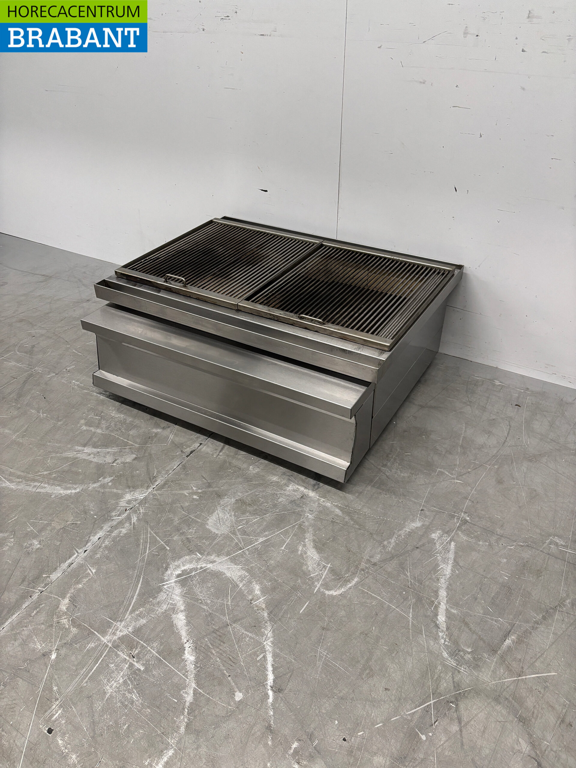 RVS Houtskoolgrill Grill 2 roosters 81 cm Horeca - Afbeelding 2