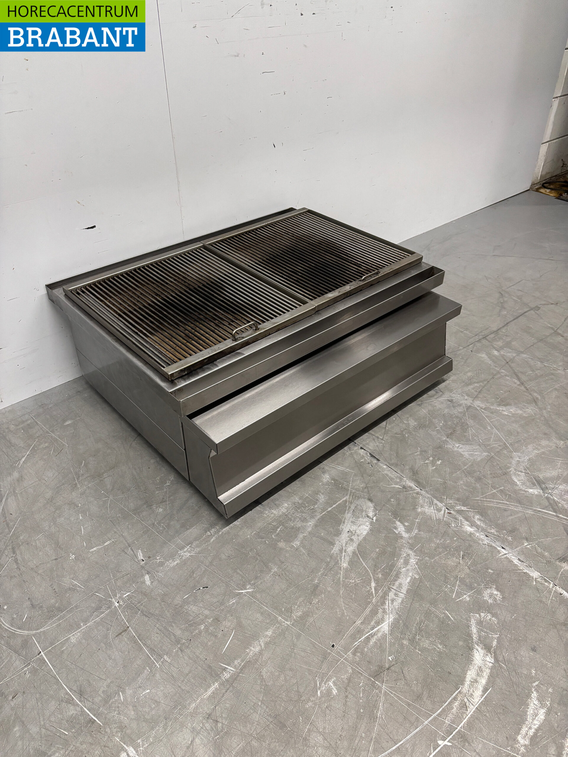 RVS Houtskoolgrill Grill 2 roosters 81 cm Horeca - Afbeelding 3