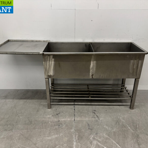 RVS Spoeltafel Dubbele Spoelbakken 188 x 57 x 88 cm Horeca