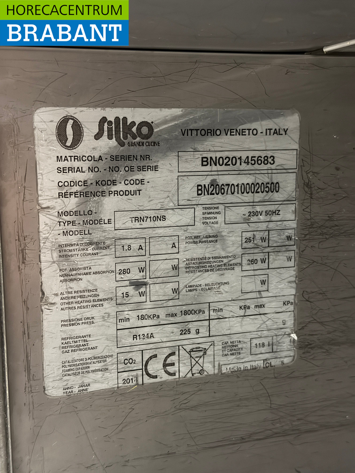RVS Silko Koelwerkbank 1 Deur 76 cm 230V Horeca - Afbeelding 5