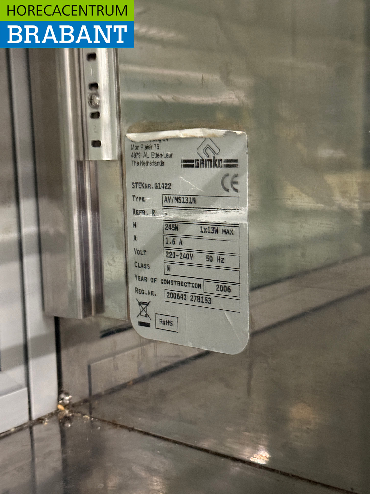 RVS Gamko Koelvitrine 2 Kleppen 131 cm 230V Horeca - Afbeelding 6
