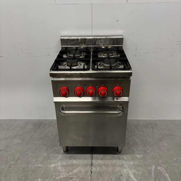 RVS Berto's 4 Pits Fornuis met oven 3 x 1/1 GN GAS + 230V Horeca