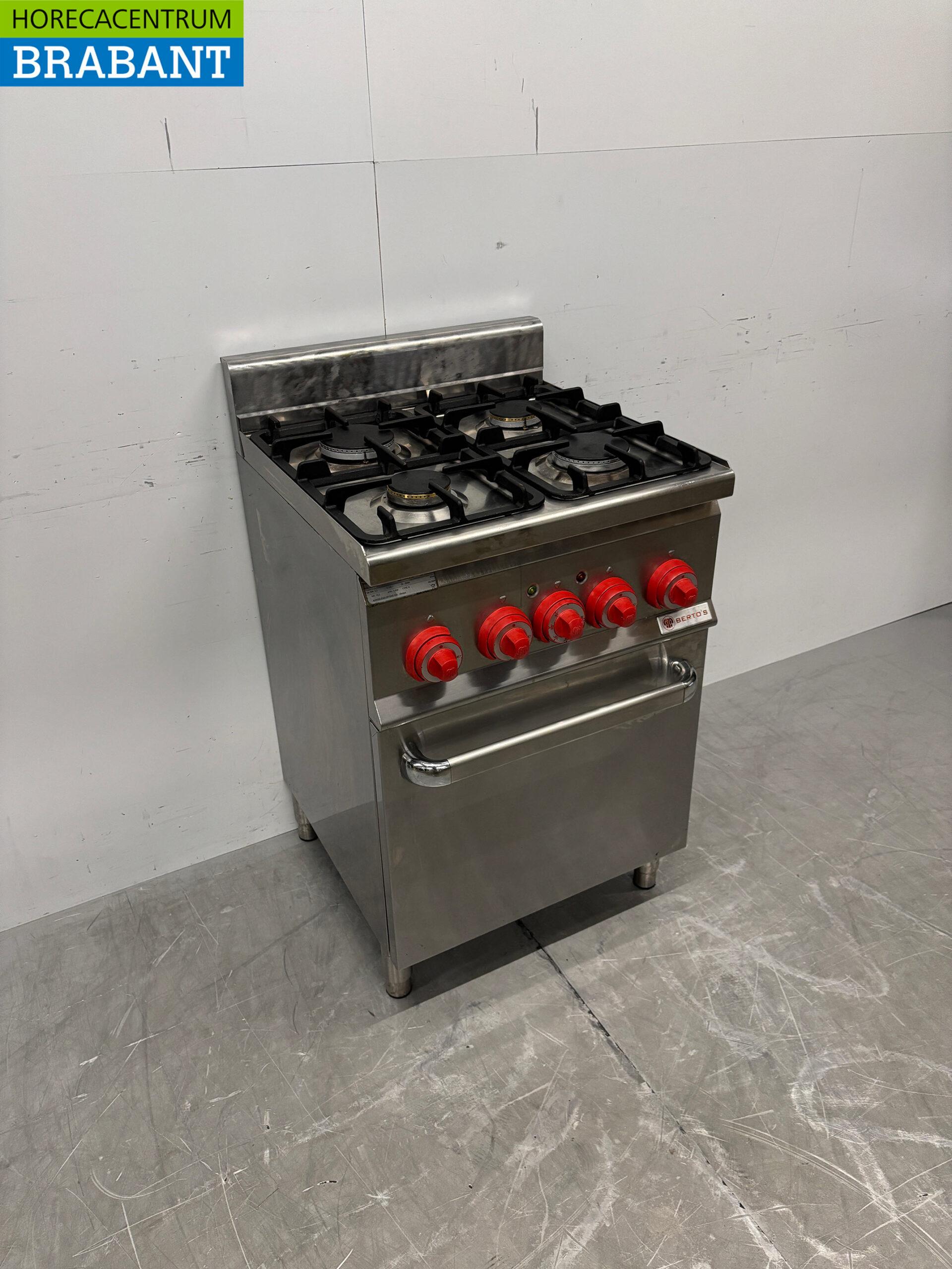 RVS Berto's 4 Pits Fornuis met oven 3 x 1/1 GN GAS + 230V Horeca - Afbeelding 3