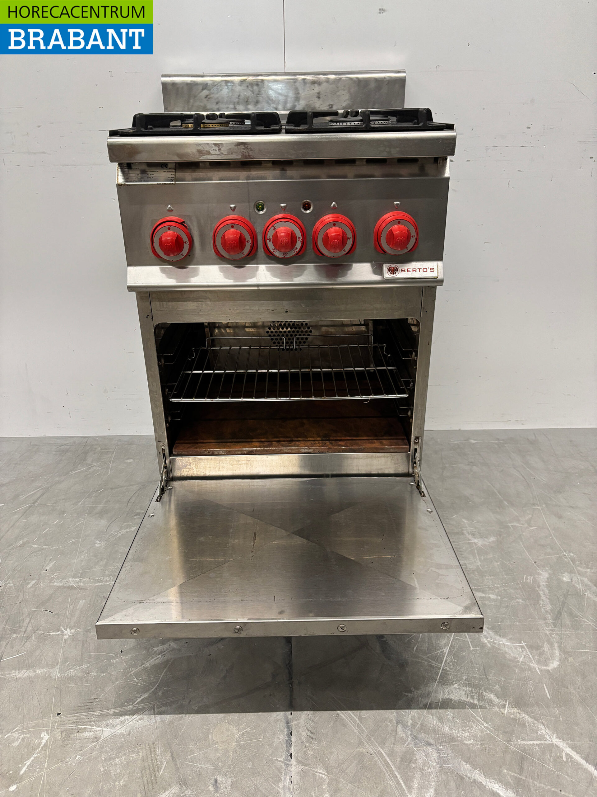 RVS Berto's 4 Pits Fornuis met oven 3 x 1/1 GN GAS + 230V Horeca - Afbeelding 4