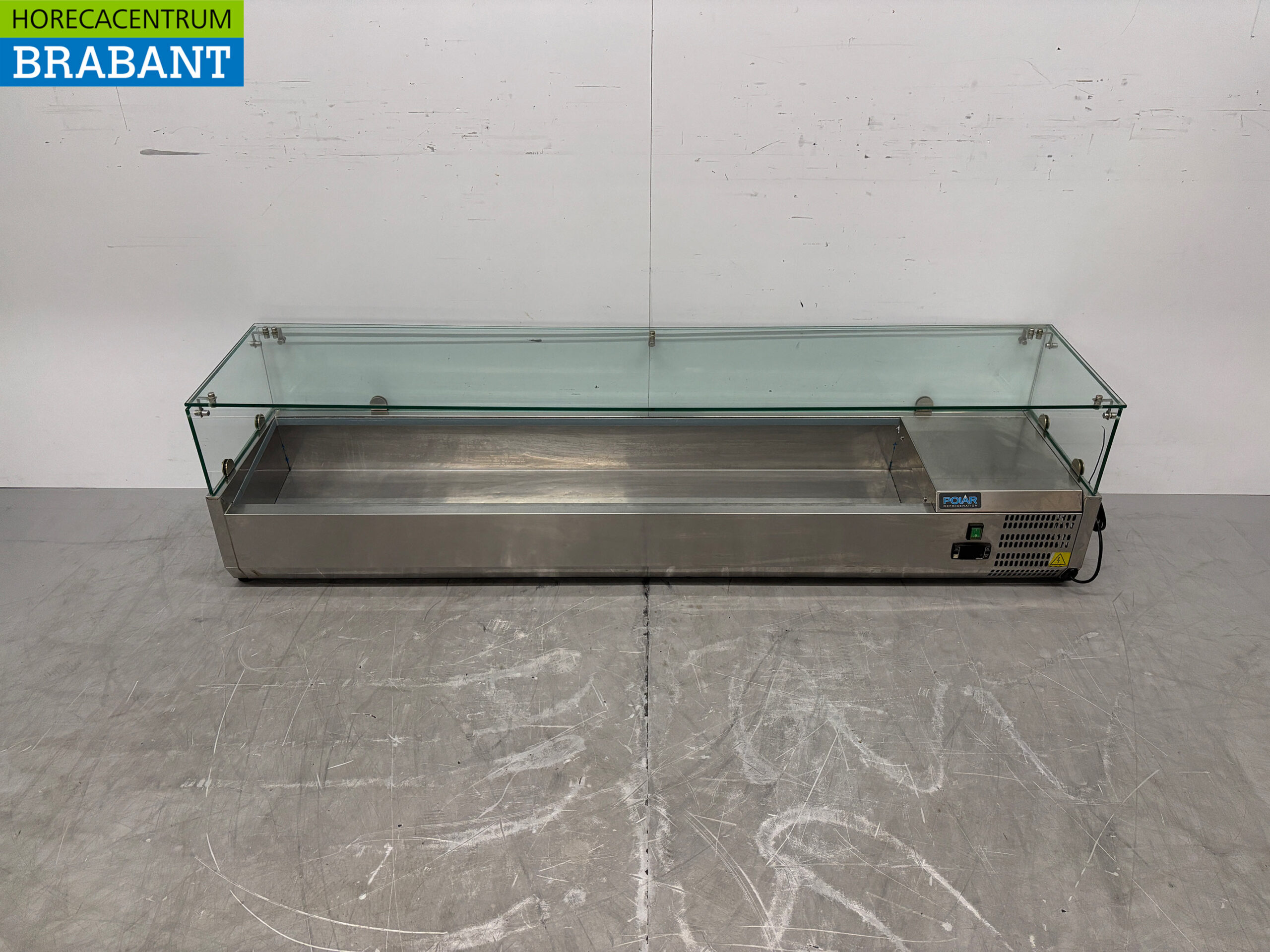 RVS Polar Opzetvitrine Opzet koelvitrine saladière 8 x 1/3 GN 180 cm Horeca