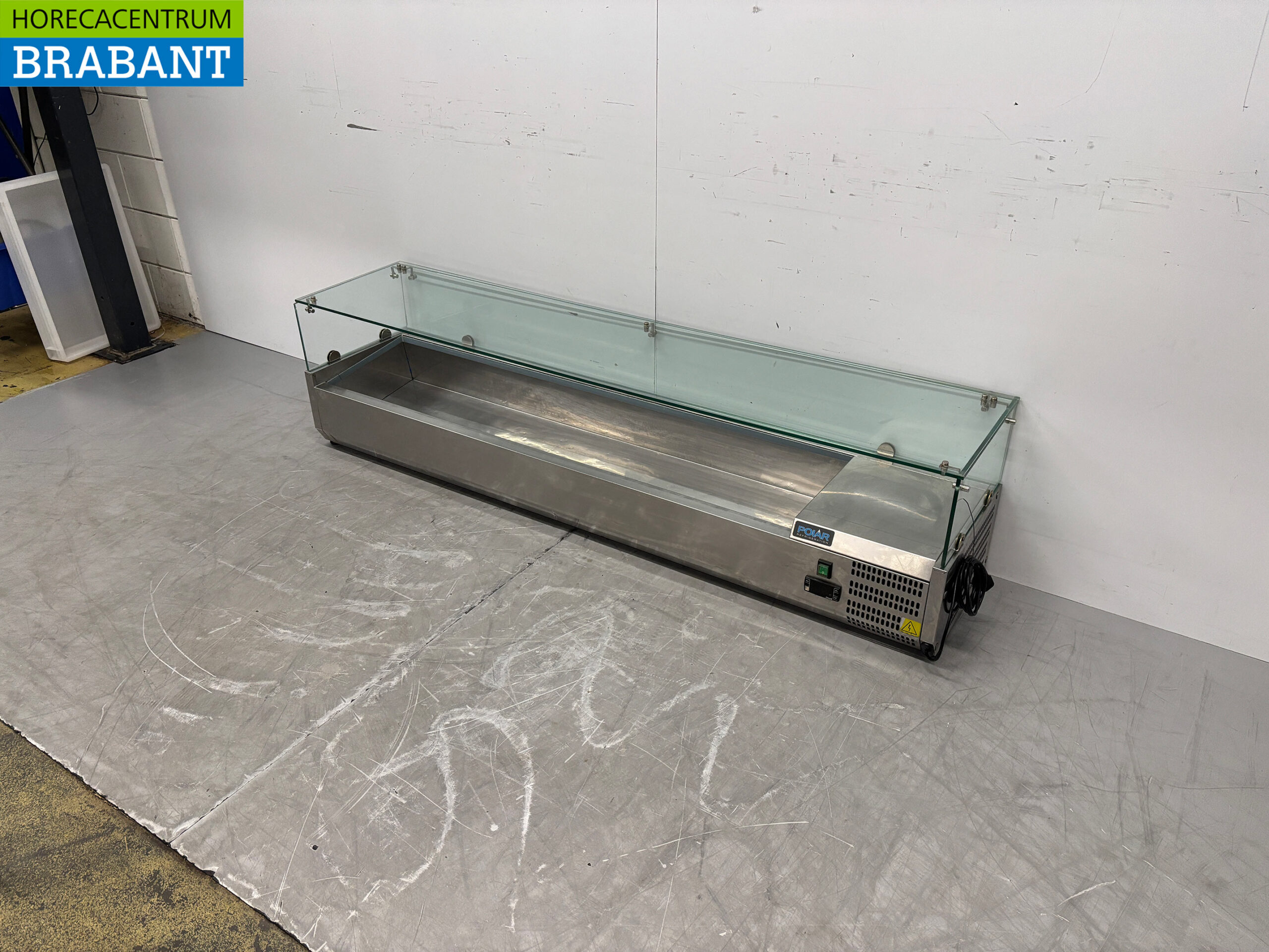 RVS Polar Opzetvitrine Opzet koelvitrine saladière 8 x 1/3 GN 180 cm Horeca - Afbeelding 2