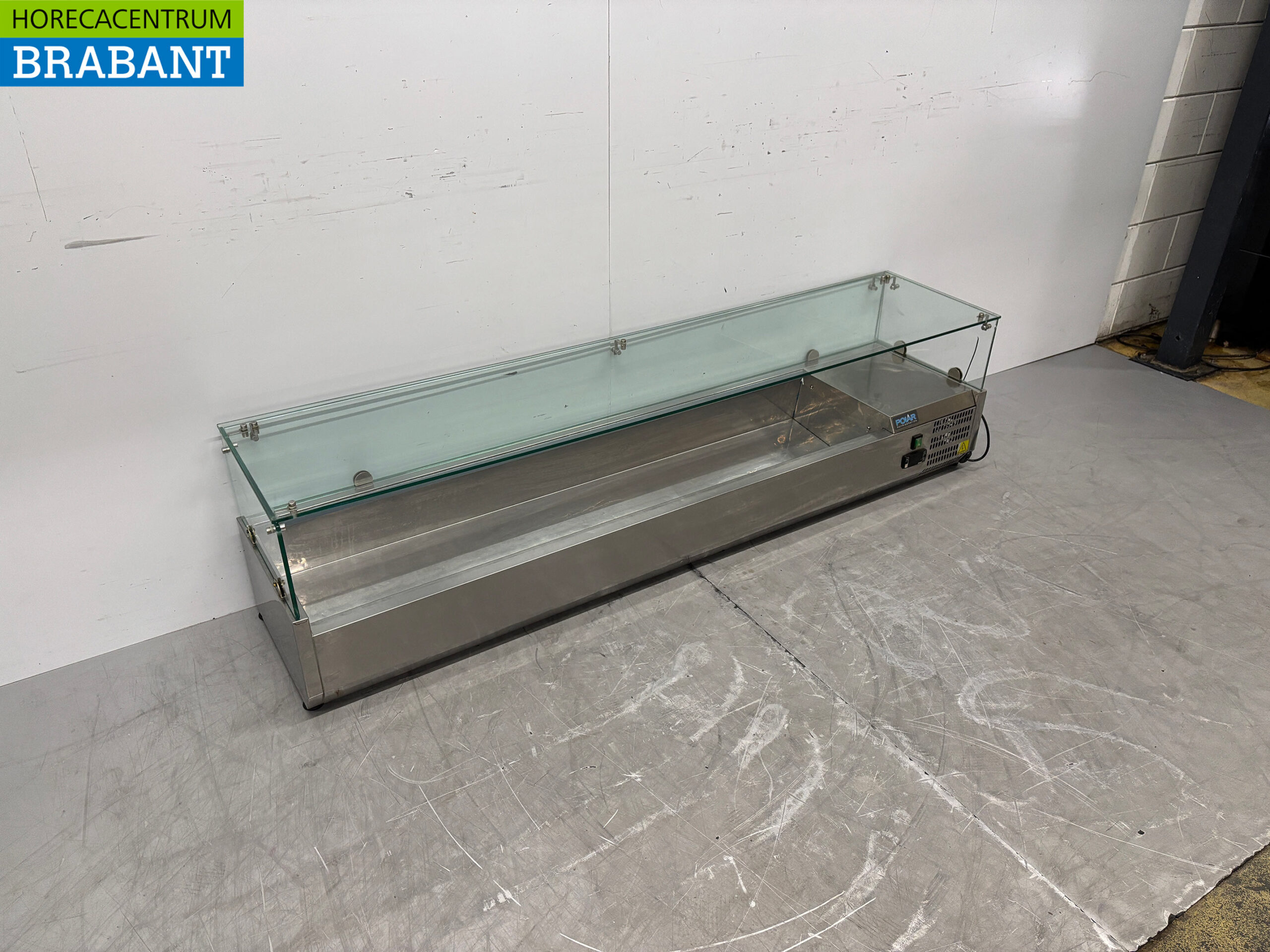 RVS Polar Opzetvitrine Opzet koelvitrine saladière 8 x 1/3 GN 180 cm Horeca - Afbeelding 3