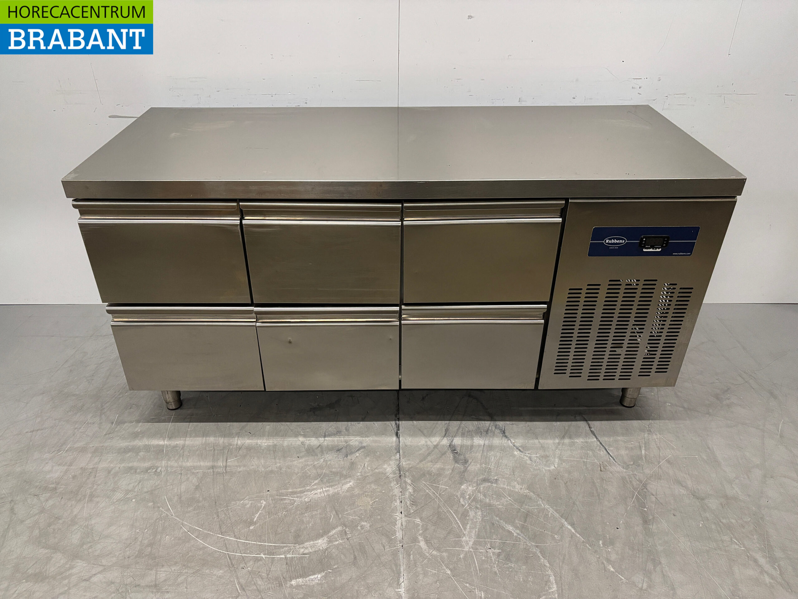 RVS Rubbens Koelwerkbank 6 laden 175,5 cm 230V Horeca