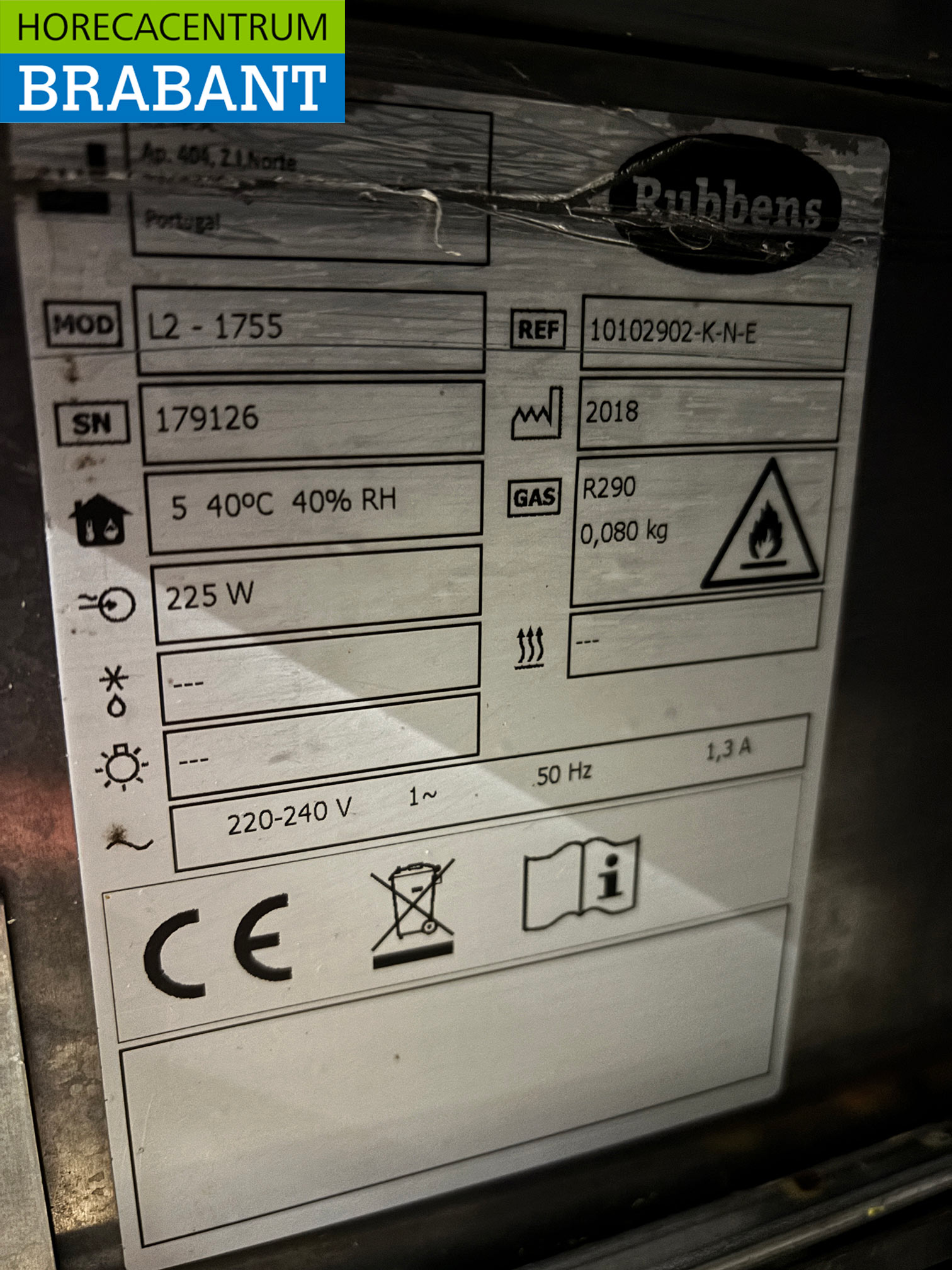 RVS Rubbens Koelwerkbank 6 laden 175,5 cm 230V Horeca - Afbeelding 5