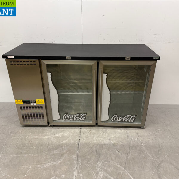 RVS Efficold Barkoeling 2 Glazen Klapdeuren 146 cm 230V Horeca