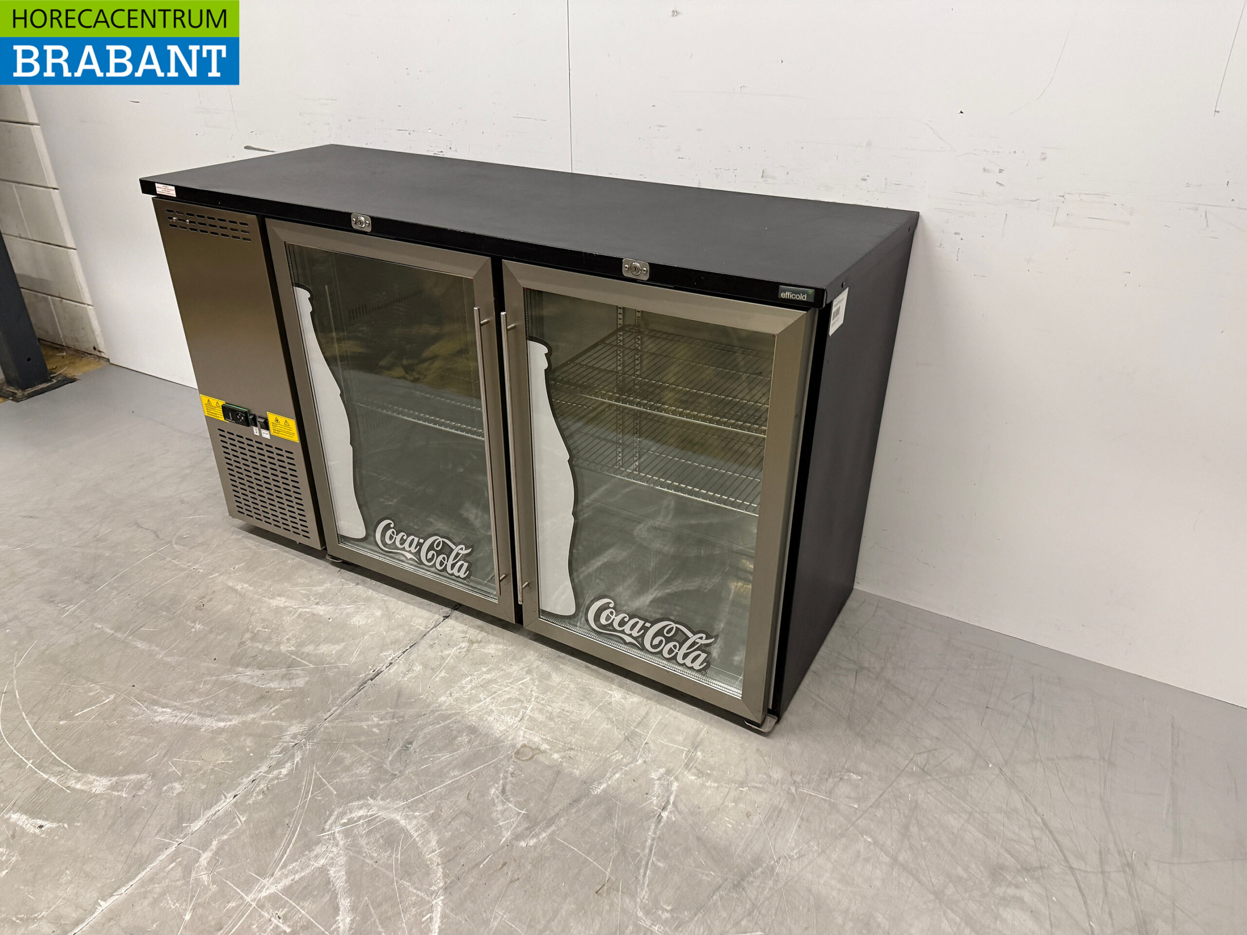 RVS Efficold Barkoeling 2 Glazen Klapdeuren 146 cm 230V Horeca - Afbeelding 2