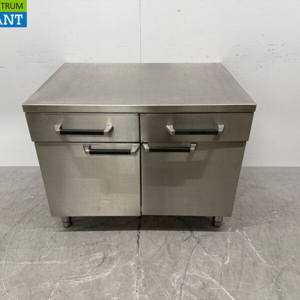 RVS Werkkast Kast 2 Klapdeuren en 2 Laden 105 cm Horeca