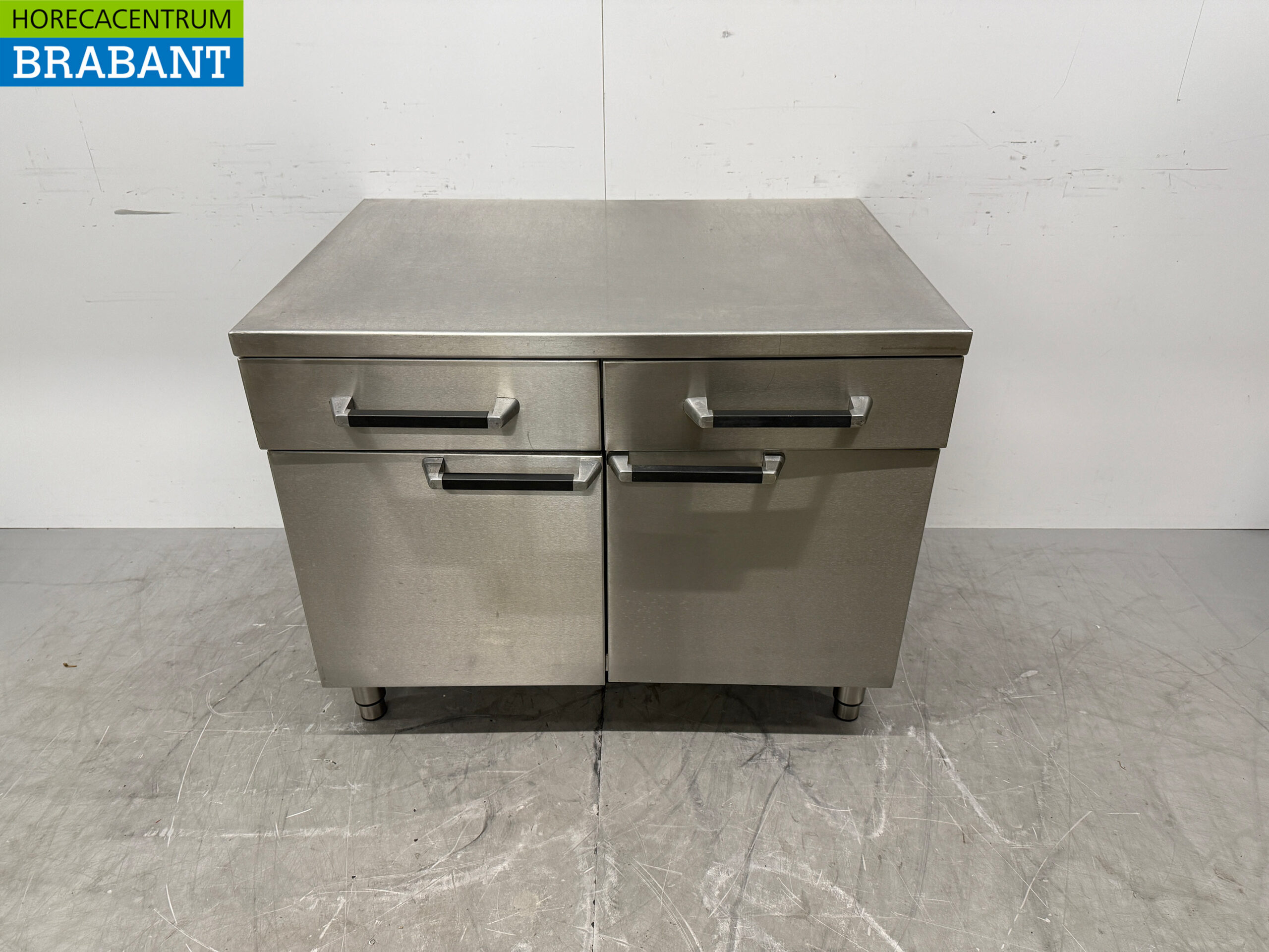 RVS Werkkast Kast 2 Klapdeuren en 2 Laden 105 cm Horeca