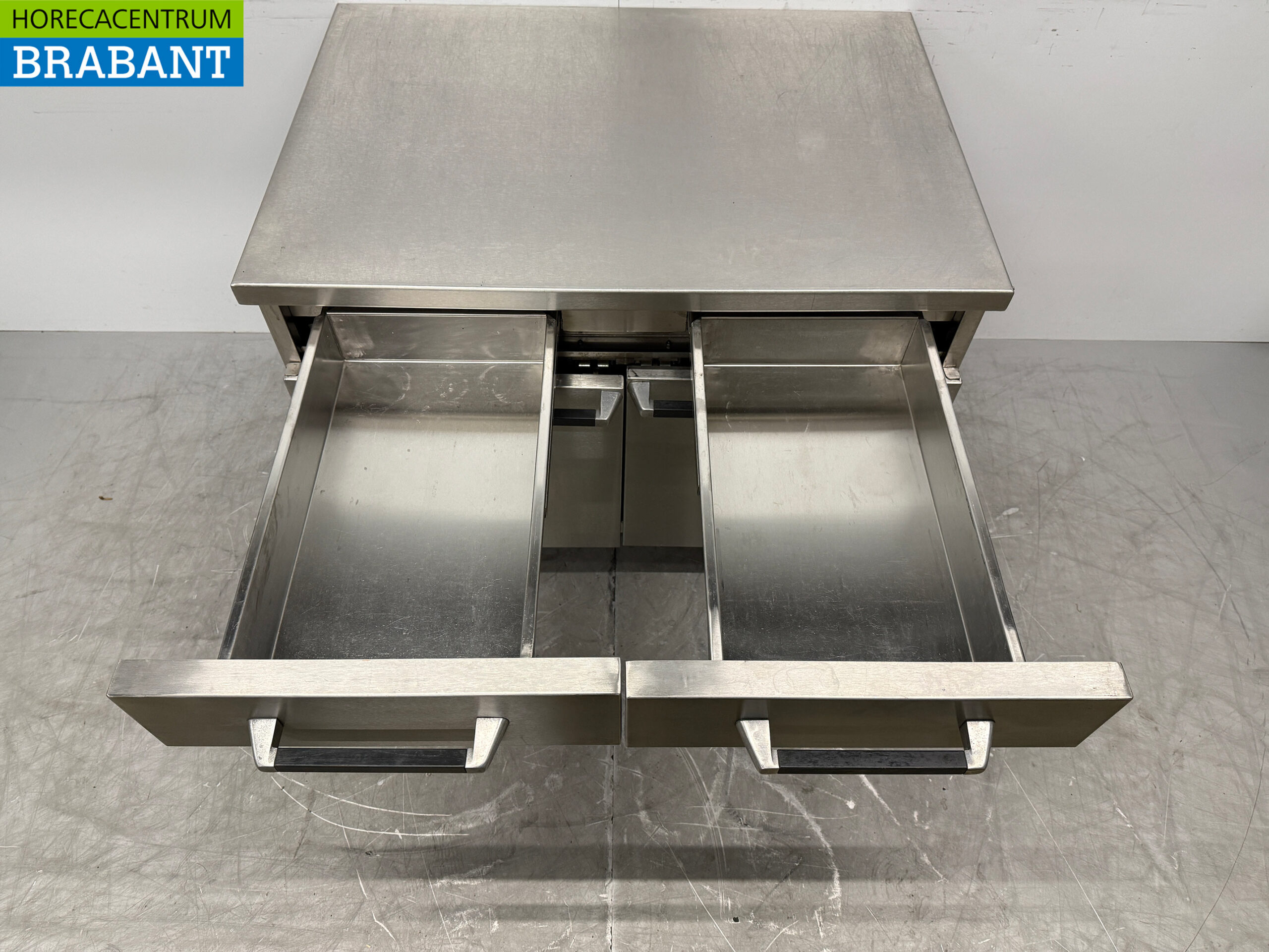 RVS Werkkast Kast 2 Klapdeuren en 2 Laden 105 cm Horeca - Afbeelding 4