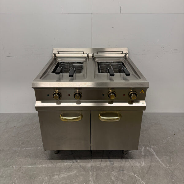 RVS Hobart Dubbele Friteuse 2 x 18 liter 2 x 400V Horeca