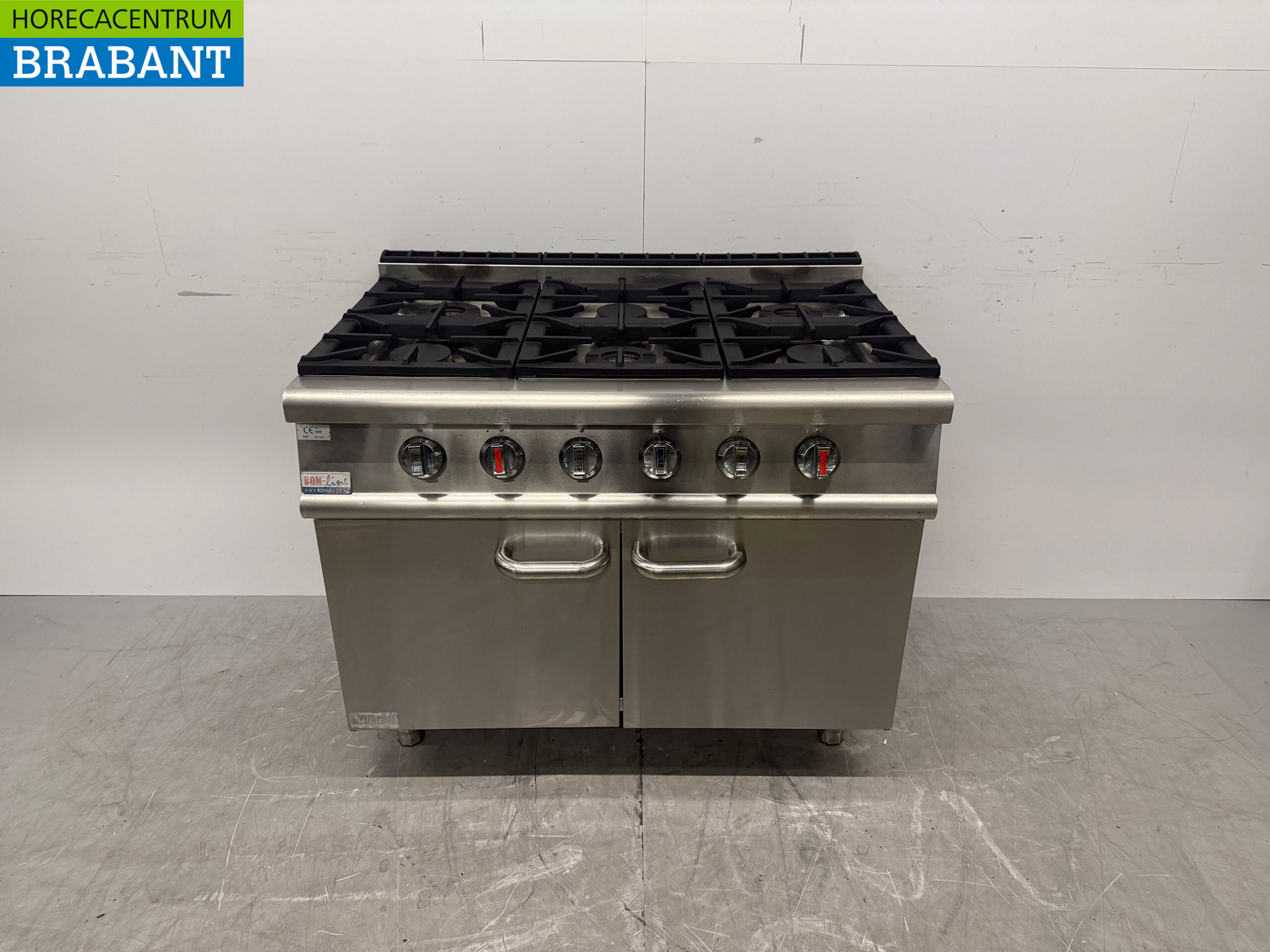 RVS Bon-Line 6 Pitten Fornuis 105 cm GAS Horeca