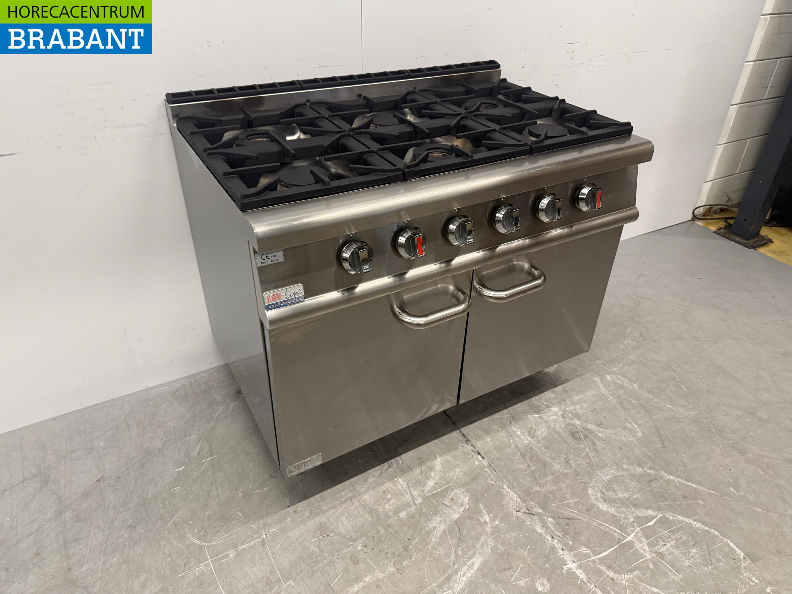 RVS Bon-Line 6 Pitten Fornuis 105 cm GAS Horeca - Afbeelding 3