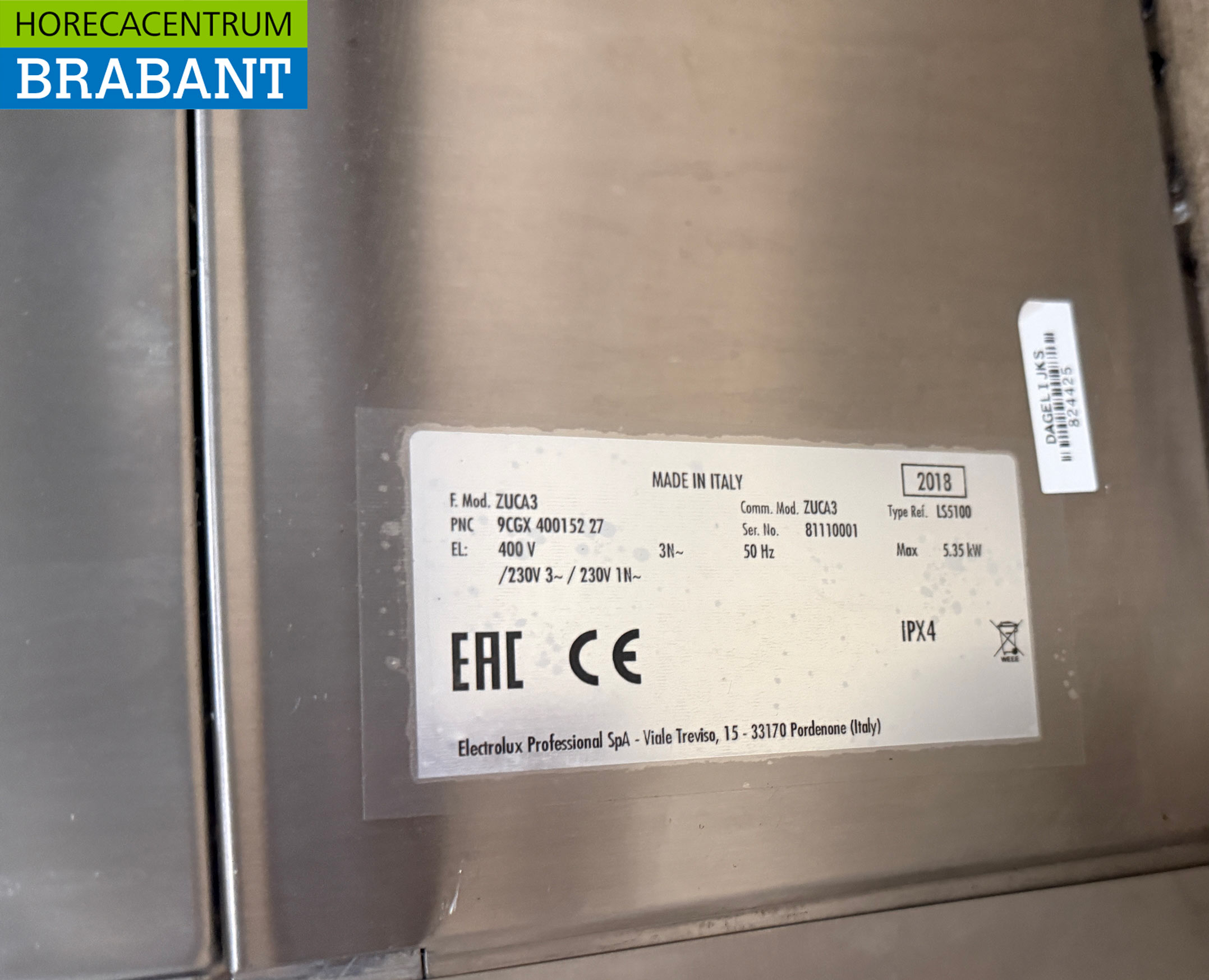 RVS Zanussi Zuca3 Vaatwasser 400V Horeca - Afbeelding 6