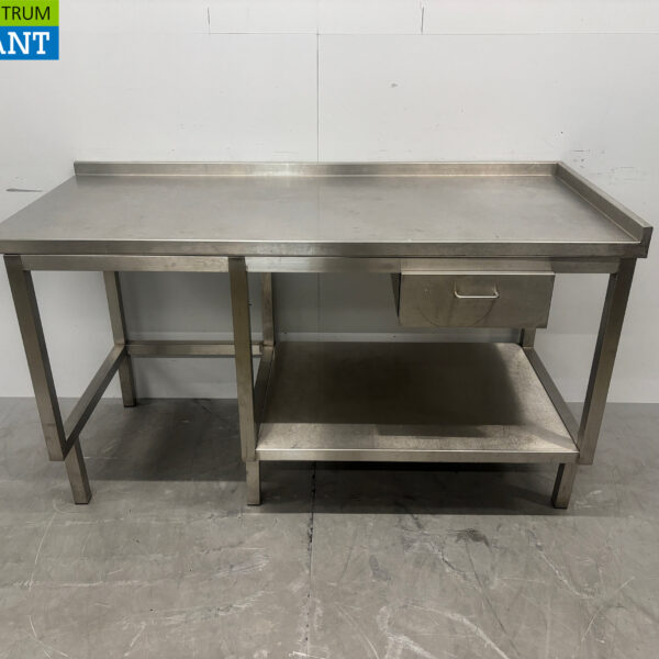 RVS Werktafel met lade 160 x 70 x 87.5 Horeca