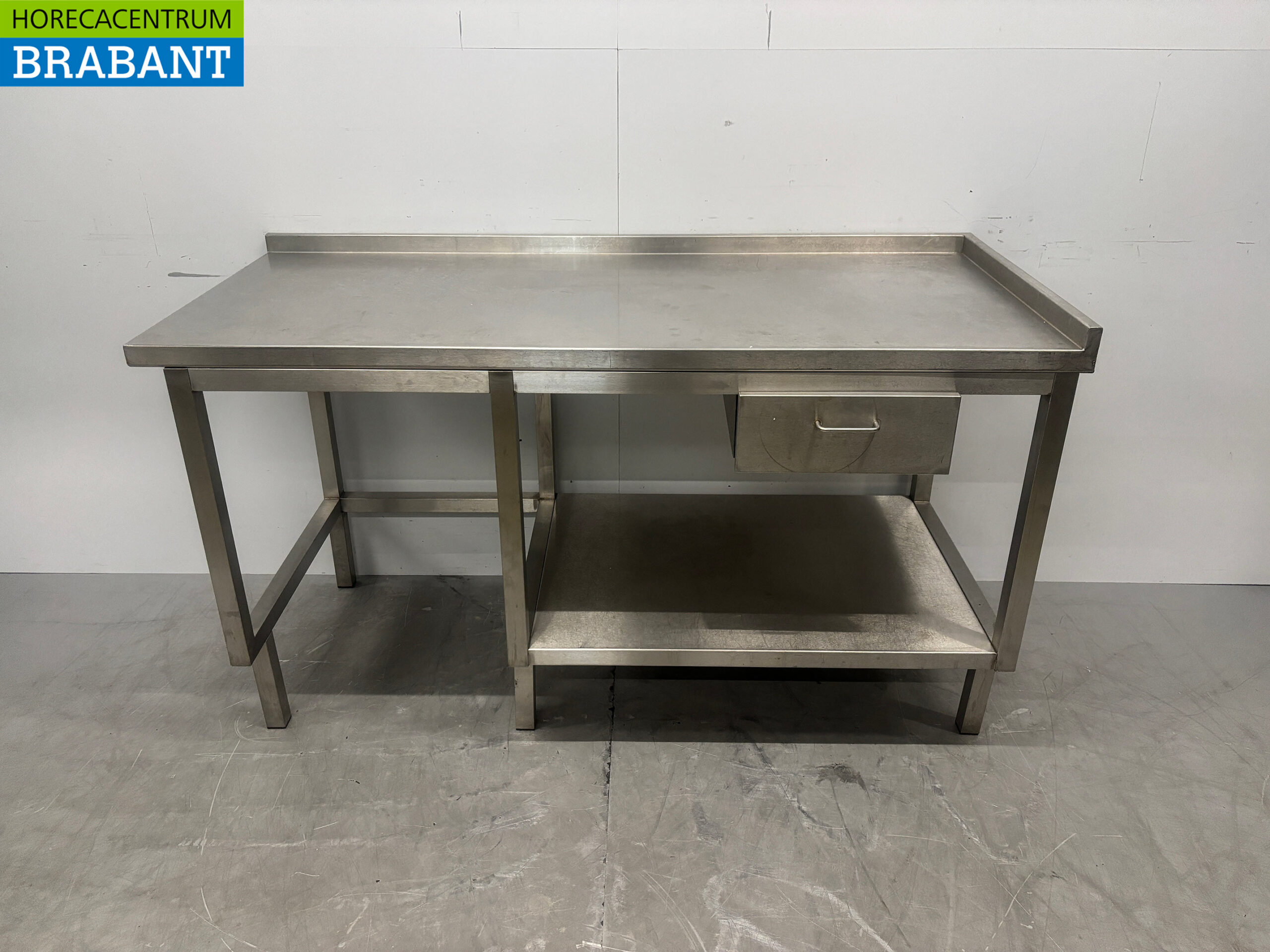 RVS Werktafel met lade 160 x 70 x 87.5 Horeca