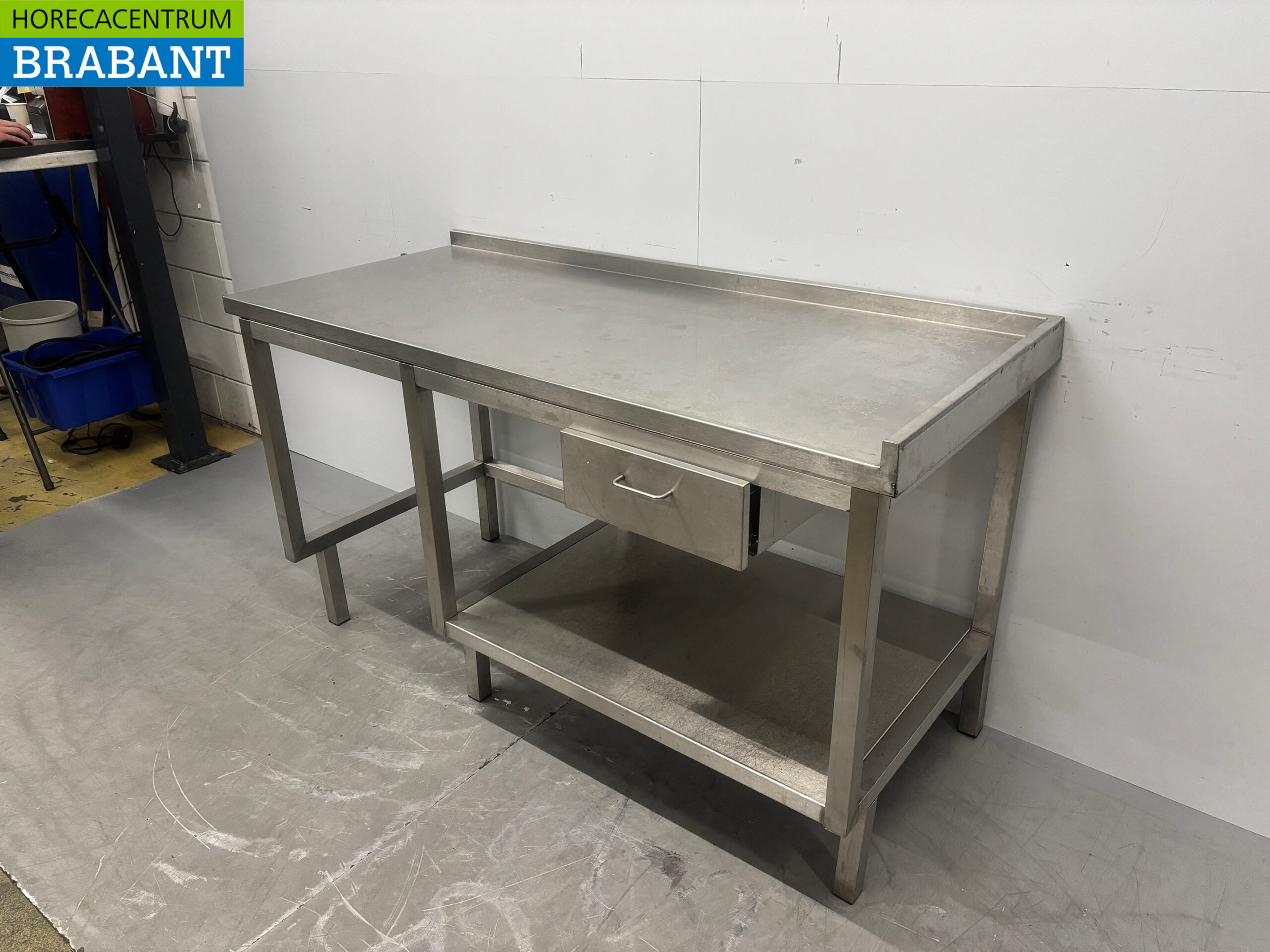 RVS Werktafel met lade 160 x 70 x 87.5 Horeca - Afbeelding 2