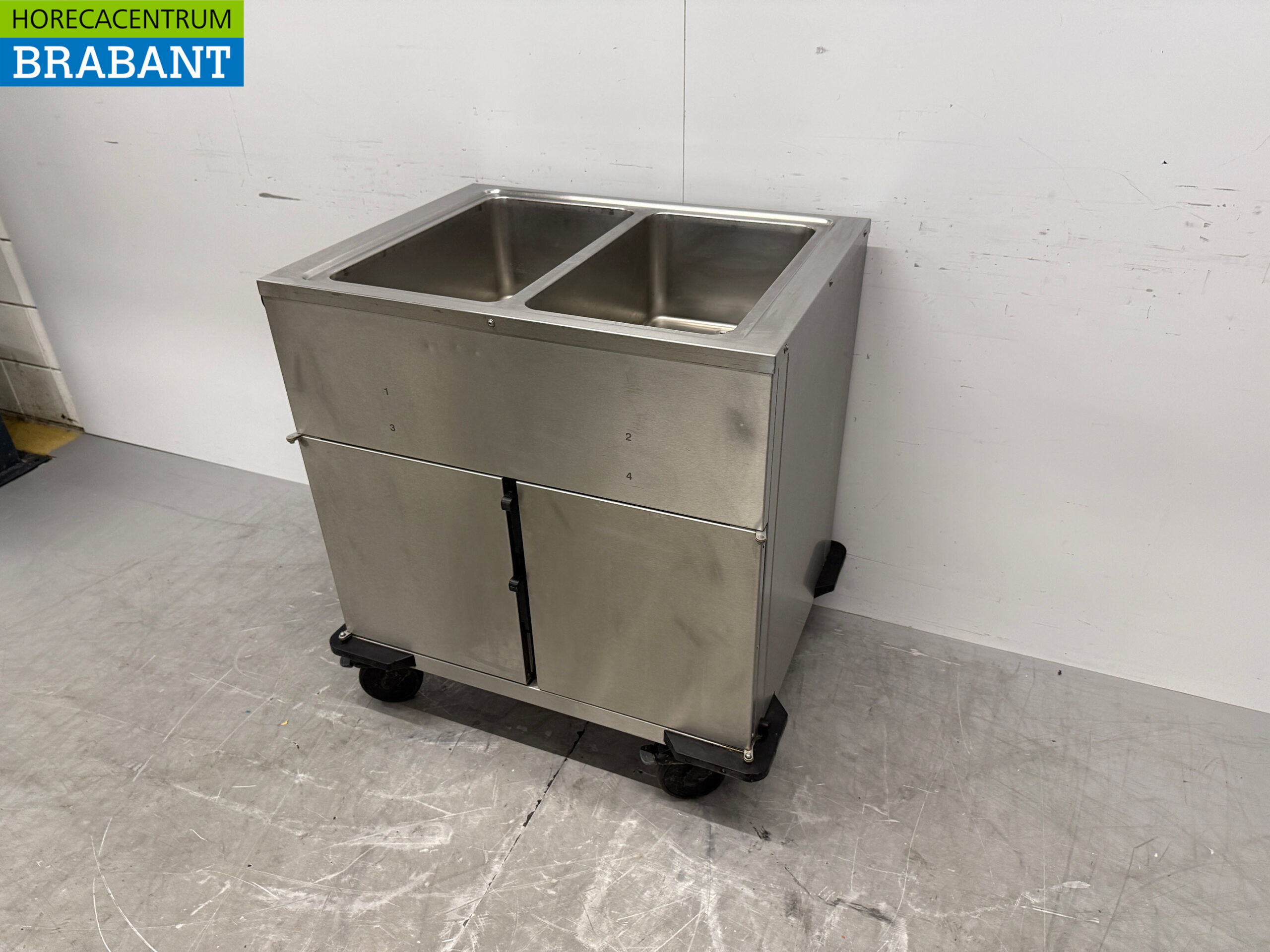 RVS Rieber Verrijdbare Bain-Marie 2 x 1/1 GN met warmhoudkast 230V Horeca - Afbeelding 2
