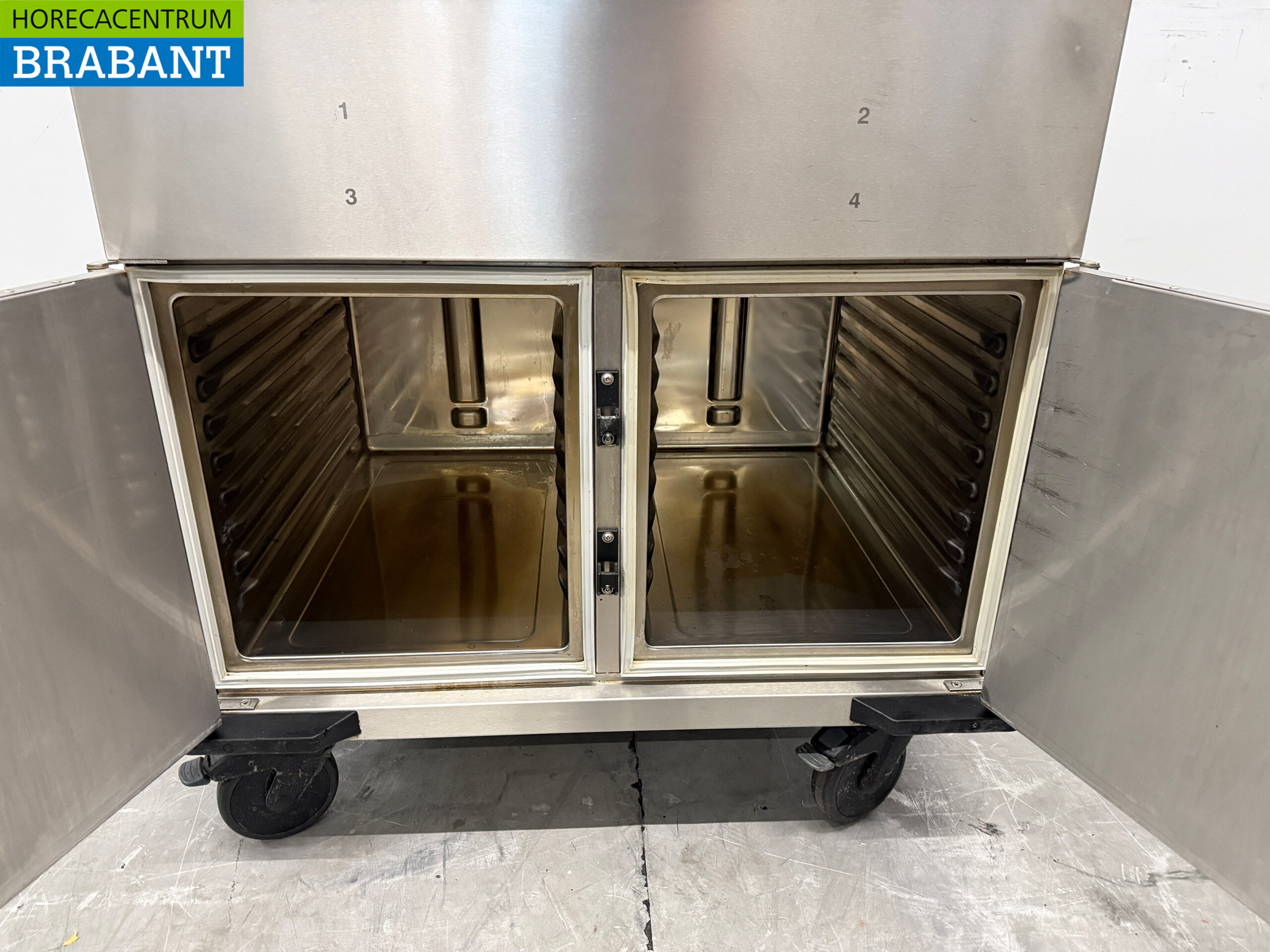 RVS Rieber Verrijdbare Bain-Marie 2 x 1/1 GN met warmhoudkast 230V Horeca - Afbeelding 5
