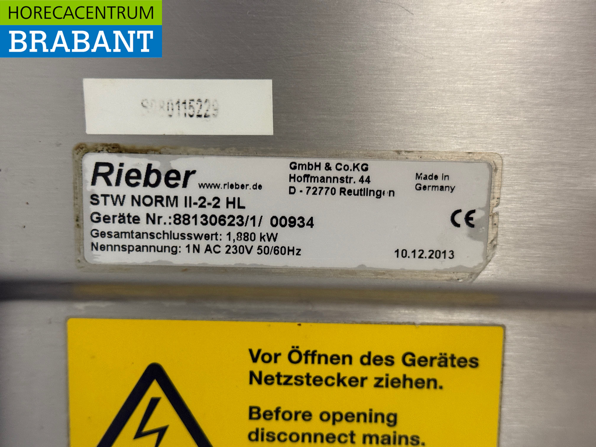 RVS Rieber Verrijdbare Bain-Marie 2 x 1/1 GN met warmhoudkast 230V Horeca - Afbeelding 7