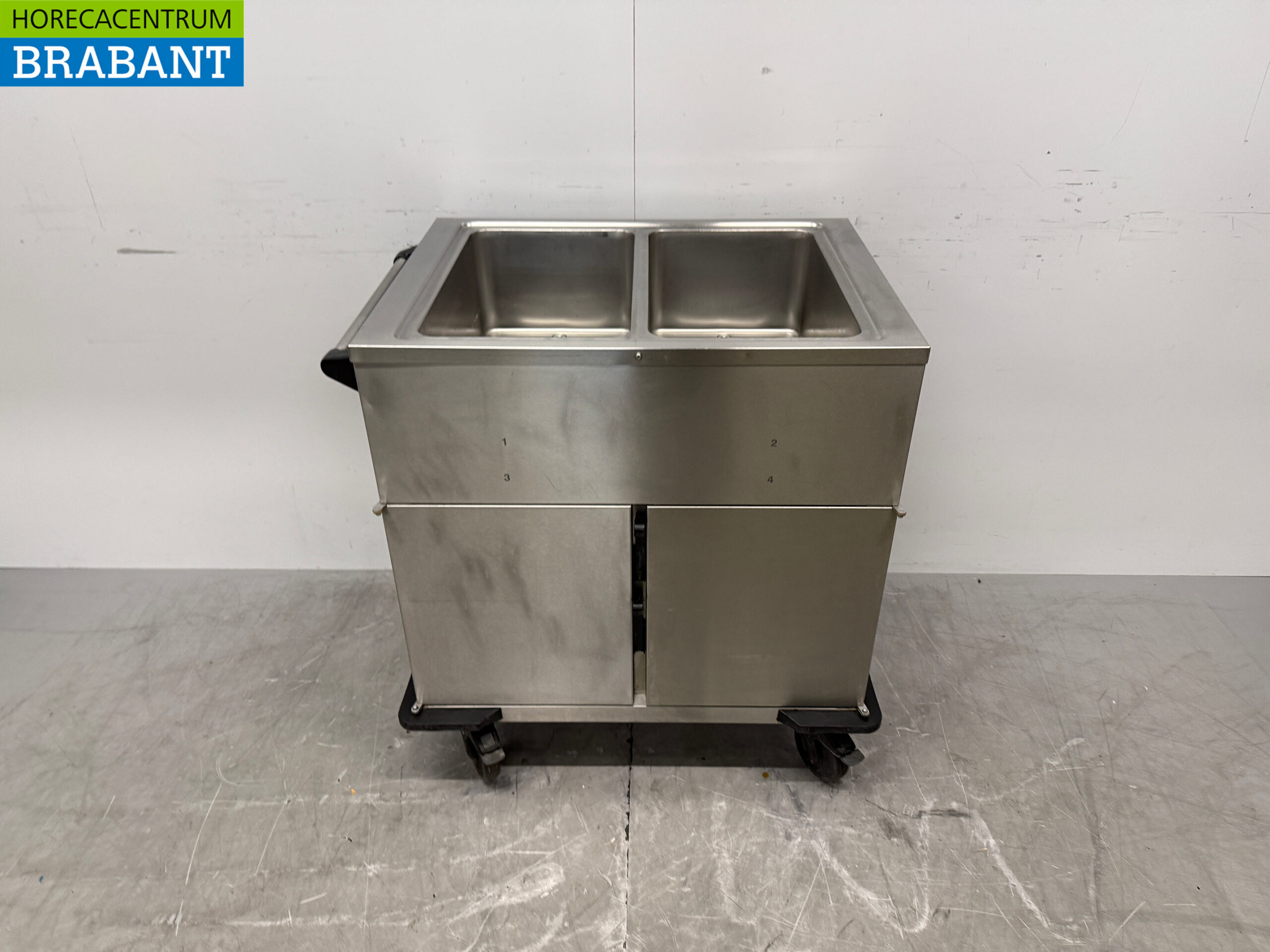 RVS Rieber Verrijdbare Bain-Marie 2 x 1/1 GN met warmhoudkast 230V Horeca