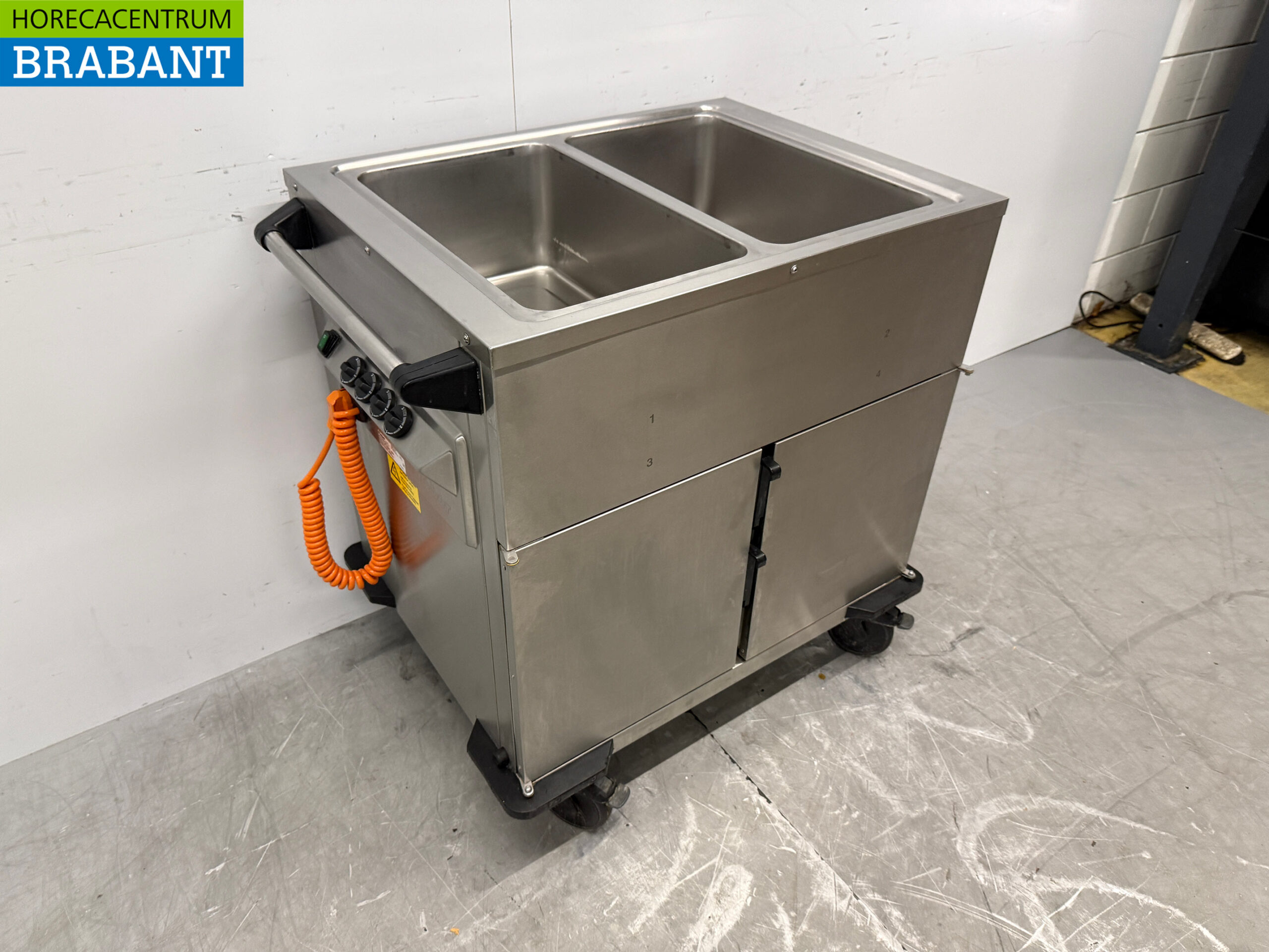 RVS Rieber Verrijdbare Bain-Marie 2 x 1/1 GN met warmhoudkast 230V Horeca - Afbeelding 3