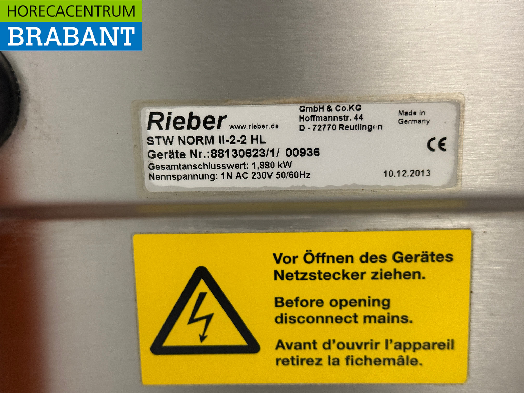 RVS Rieber Verrijdbare Bain-Marie 2 x 1/1 GN met warmhoudkast 230V Horeca - Afbeelding 7