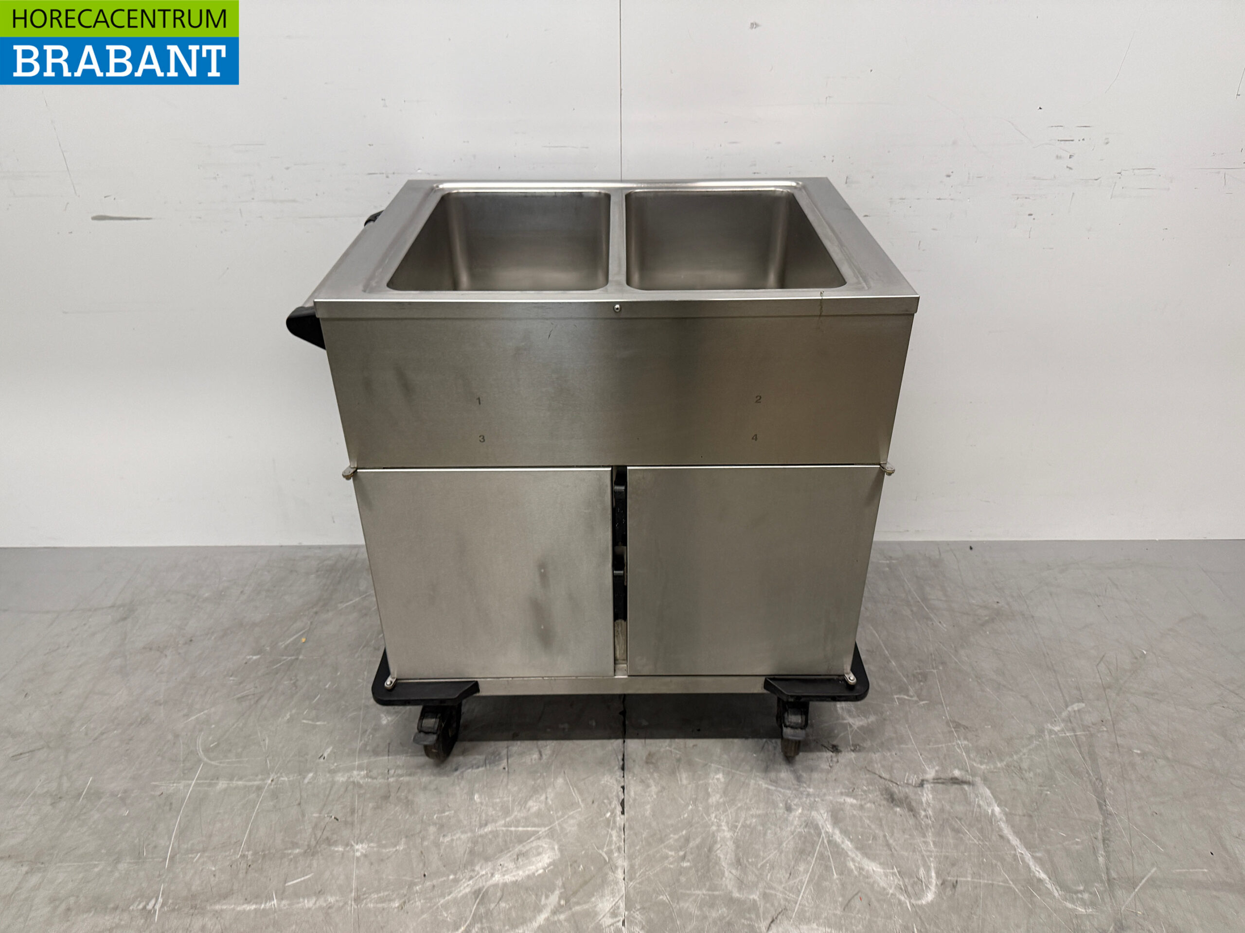 RVS Rieber Verrijdbare Bain-Marie 2 x 1/1 GN met warmhoudkast 230V Horeca