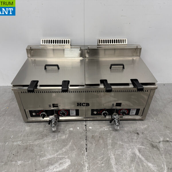 RVS Dubbele Friteuse Frituur 2 x 30 liter PROPAAN gas Horeca