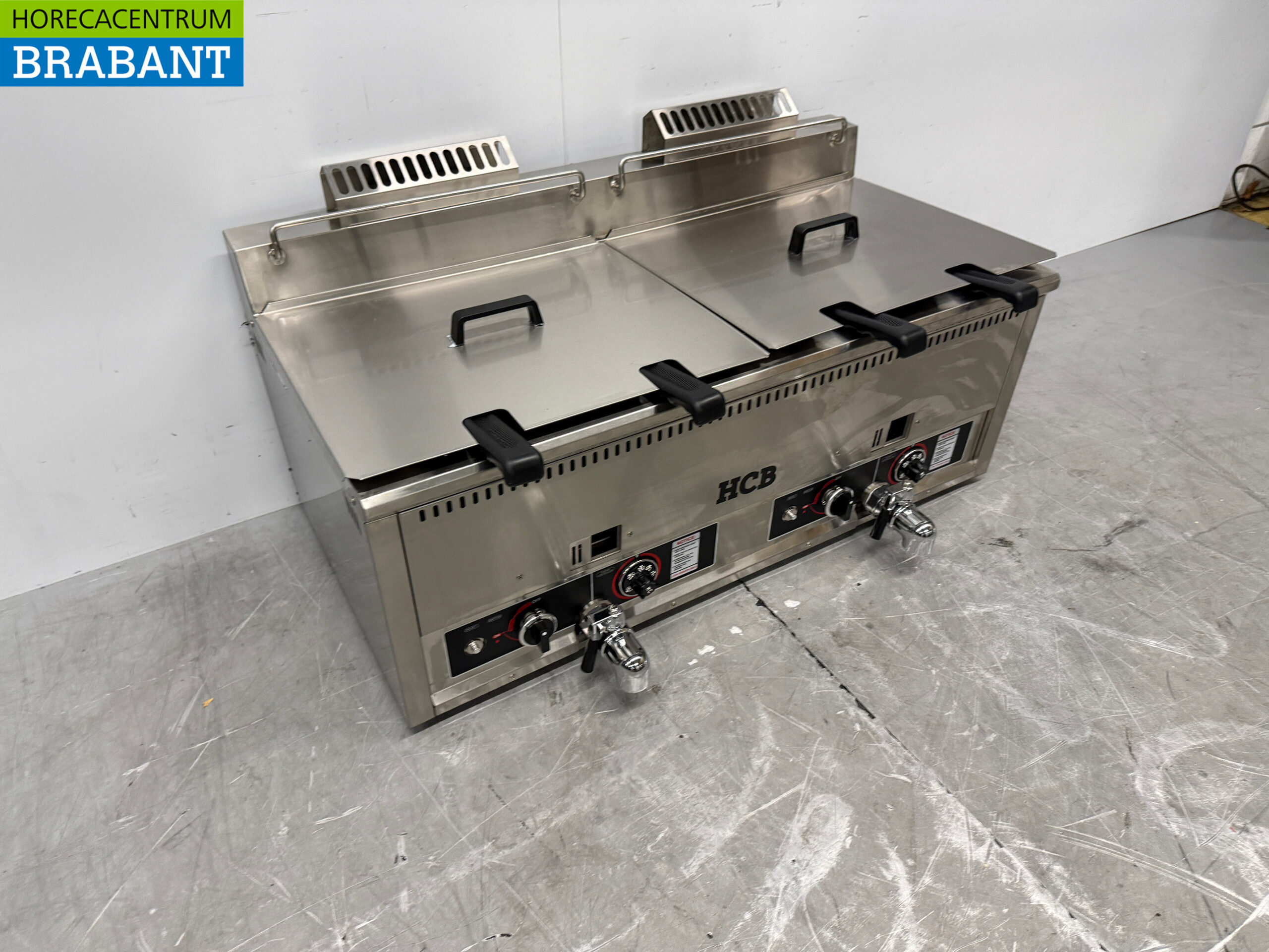 RVS Dubbele Friteuse Frituur 2 x 30 liter PROPAAN gas Horeca - Afbeelding 3