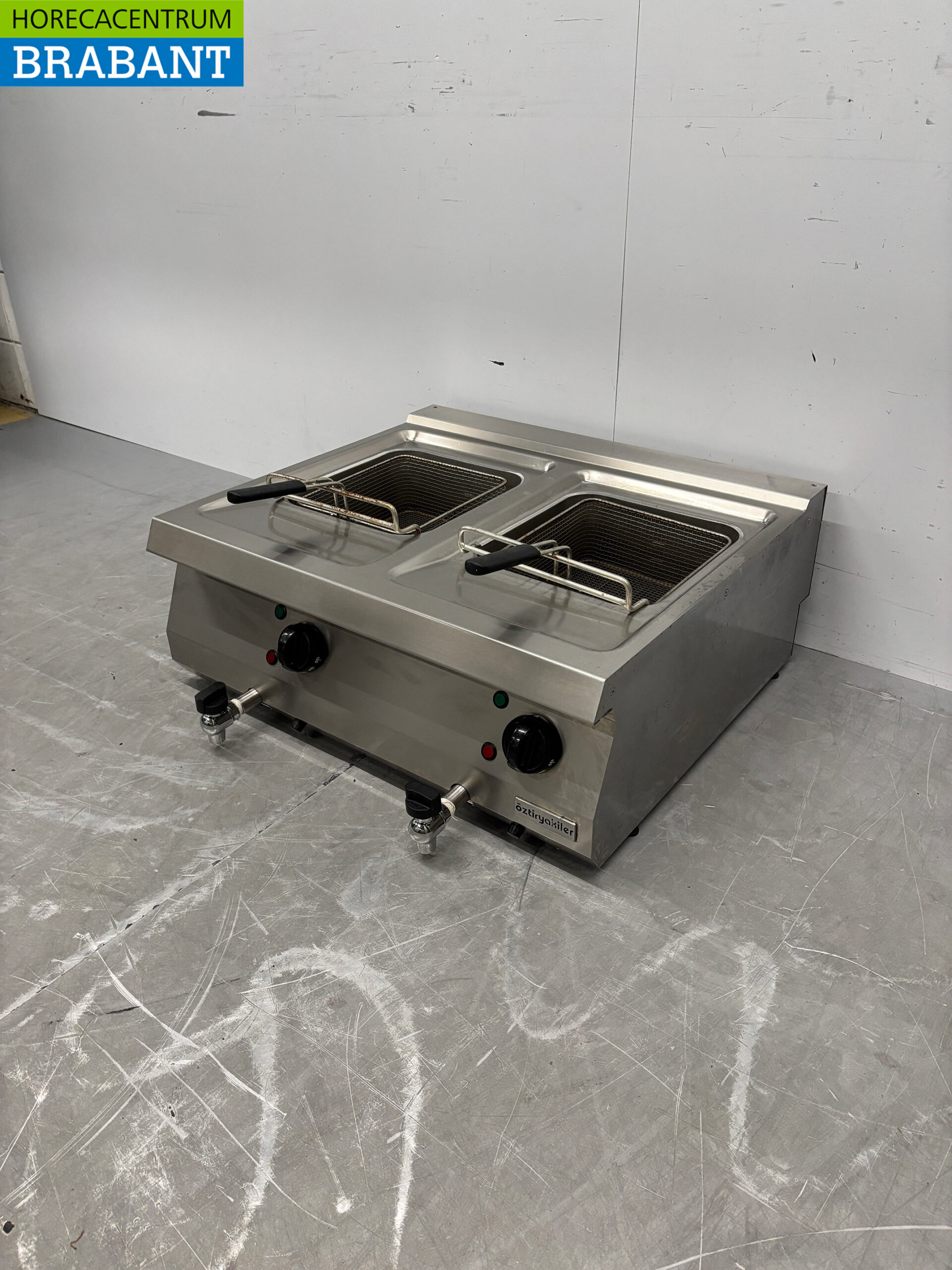 RVS Oztiryakiler Dubbele Friteuse 2 x 12 liter 400V Horeca - Afbeelding 2