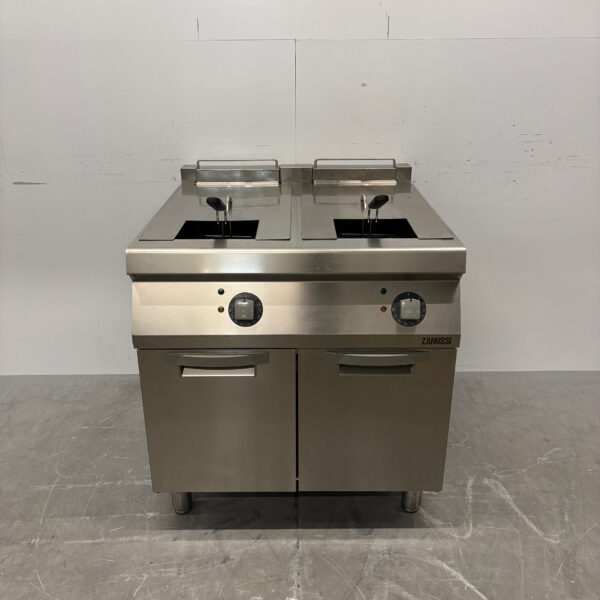 RVS Zanussi Dubbele Friteuse 2 x 18 liter 80 cm 400V Horeca
