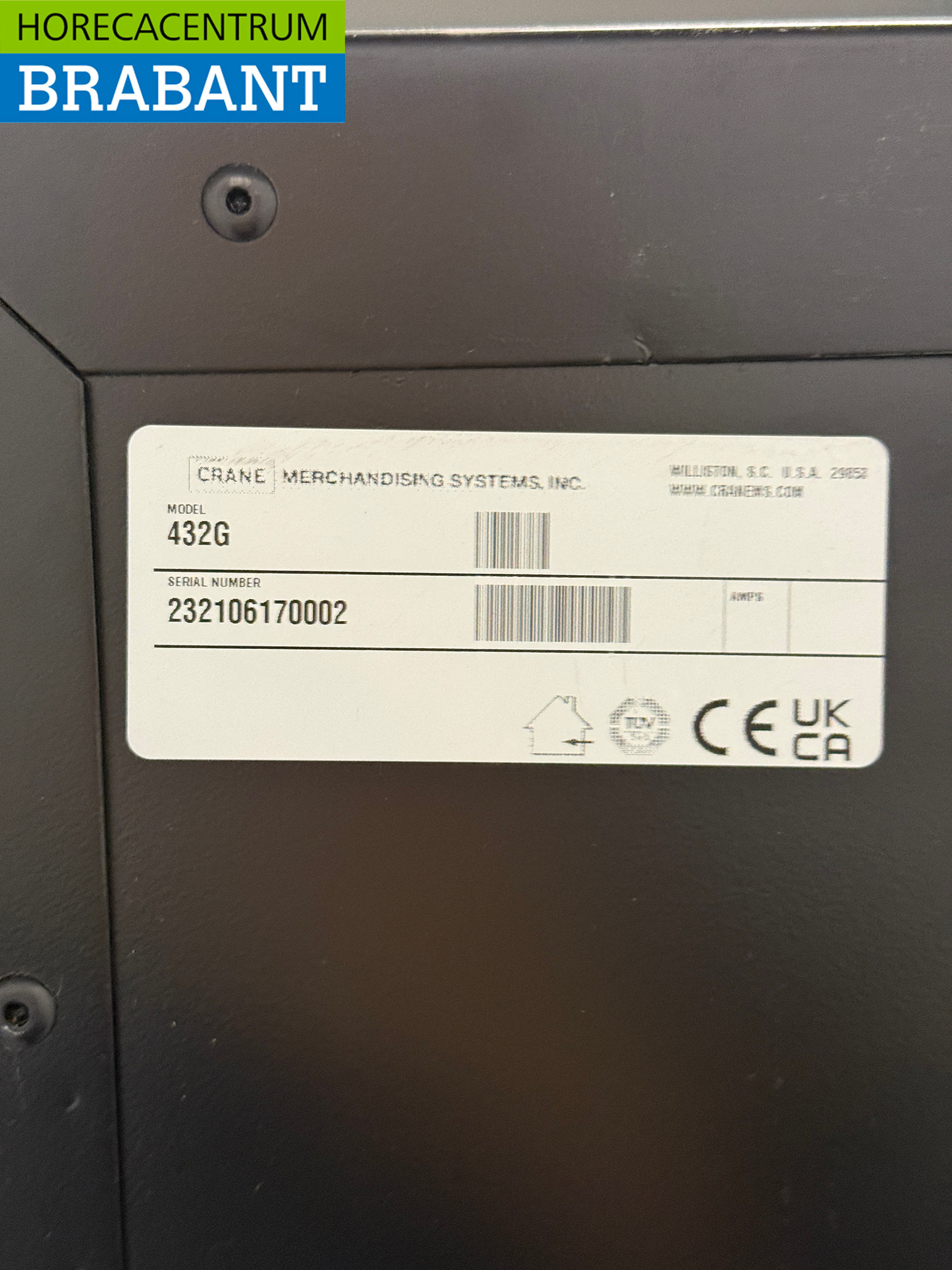 Crane Vendingmachine Trommelautomaat met pin-terminal 230V Horeca - Afbeelding 7