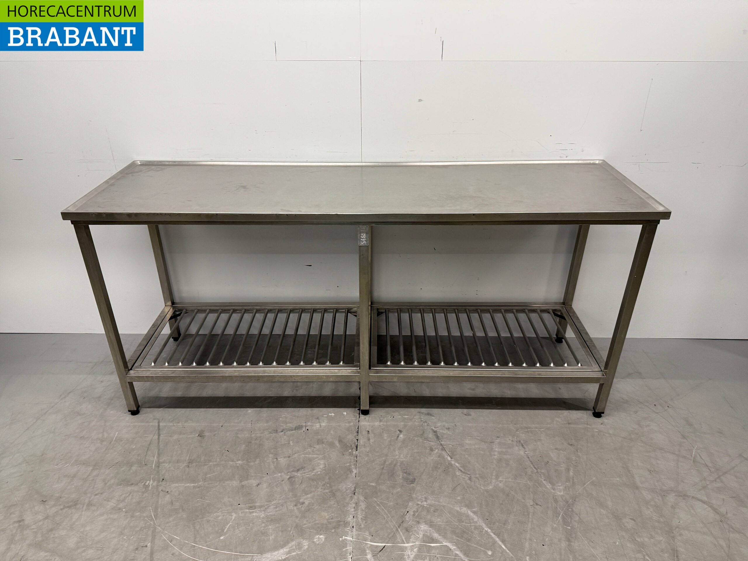 RVS Werktafel met onderschap 200 x 60 x 91 cm Horeca