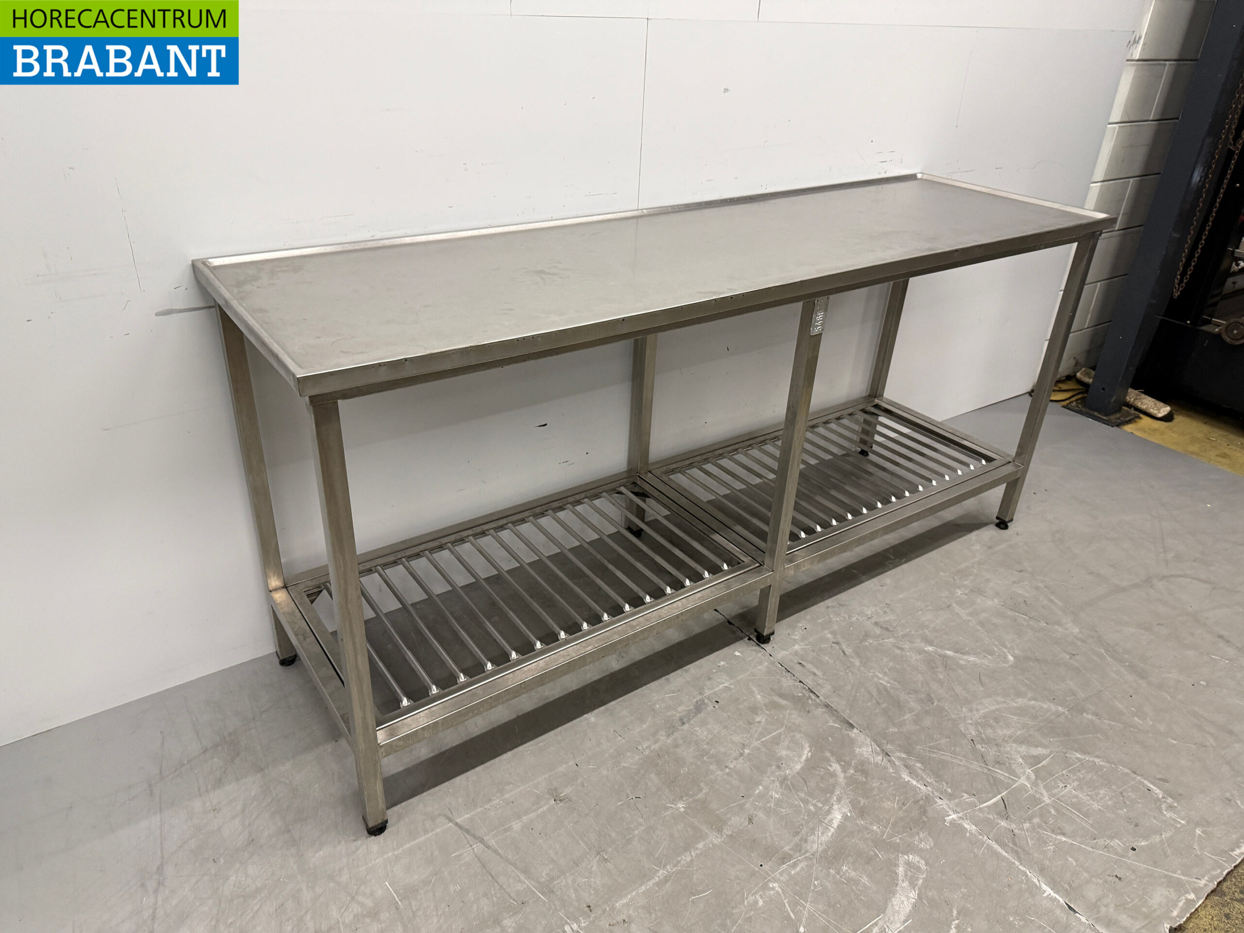 RVS Werktafel met onderschap 200 x 60 x 91 cm Horeca - Afbeelding 3
