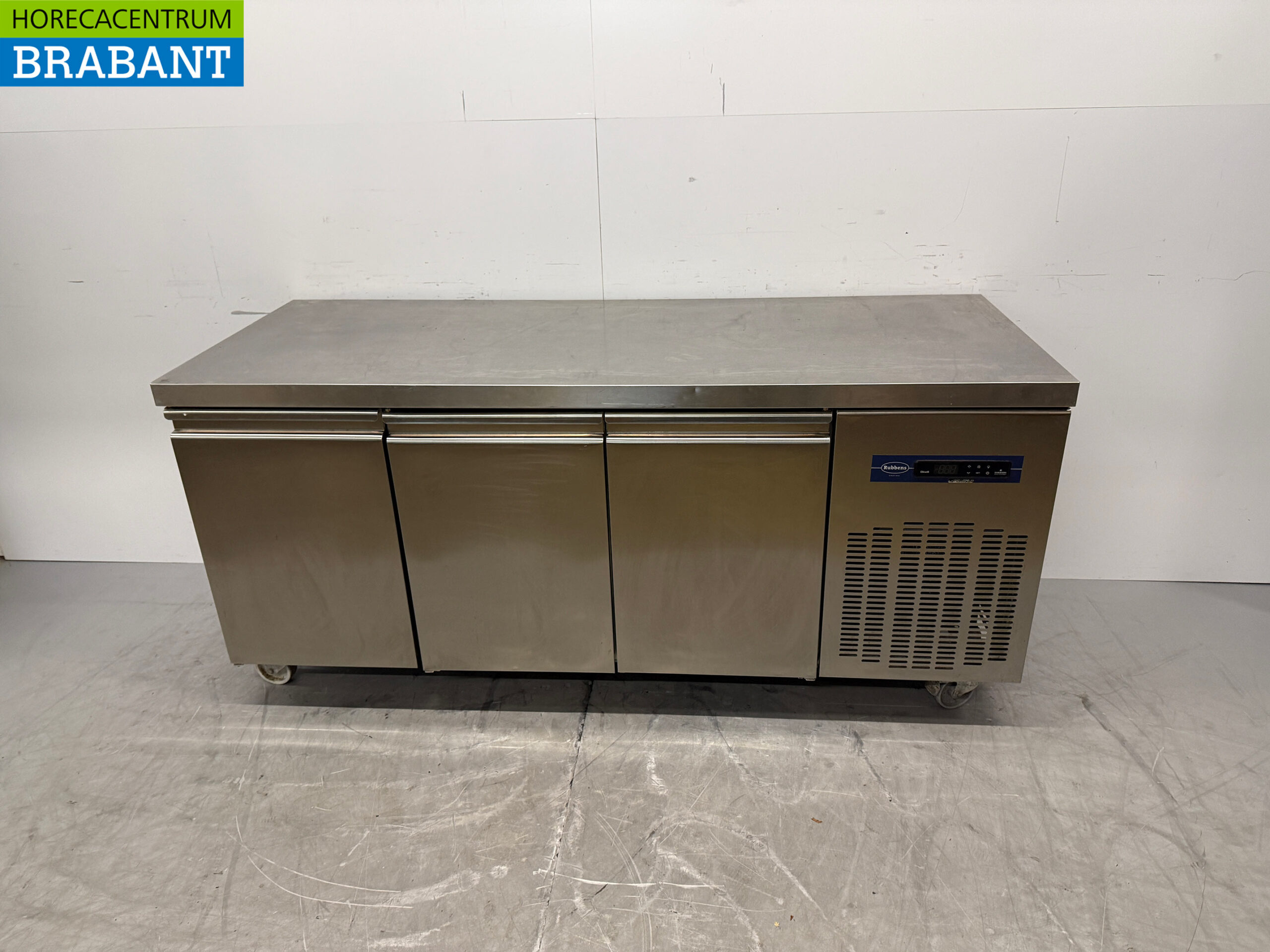 RVS Rubbens Verrijdbare Vrieswerkbank 3 Deuren 184,5 cm 230V Horeca