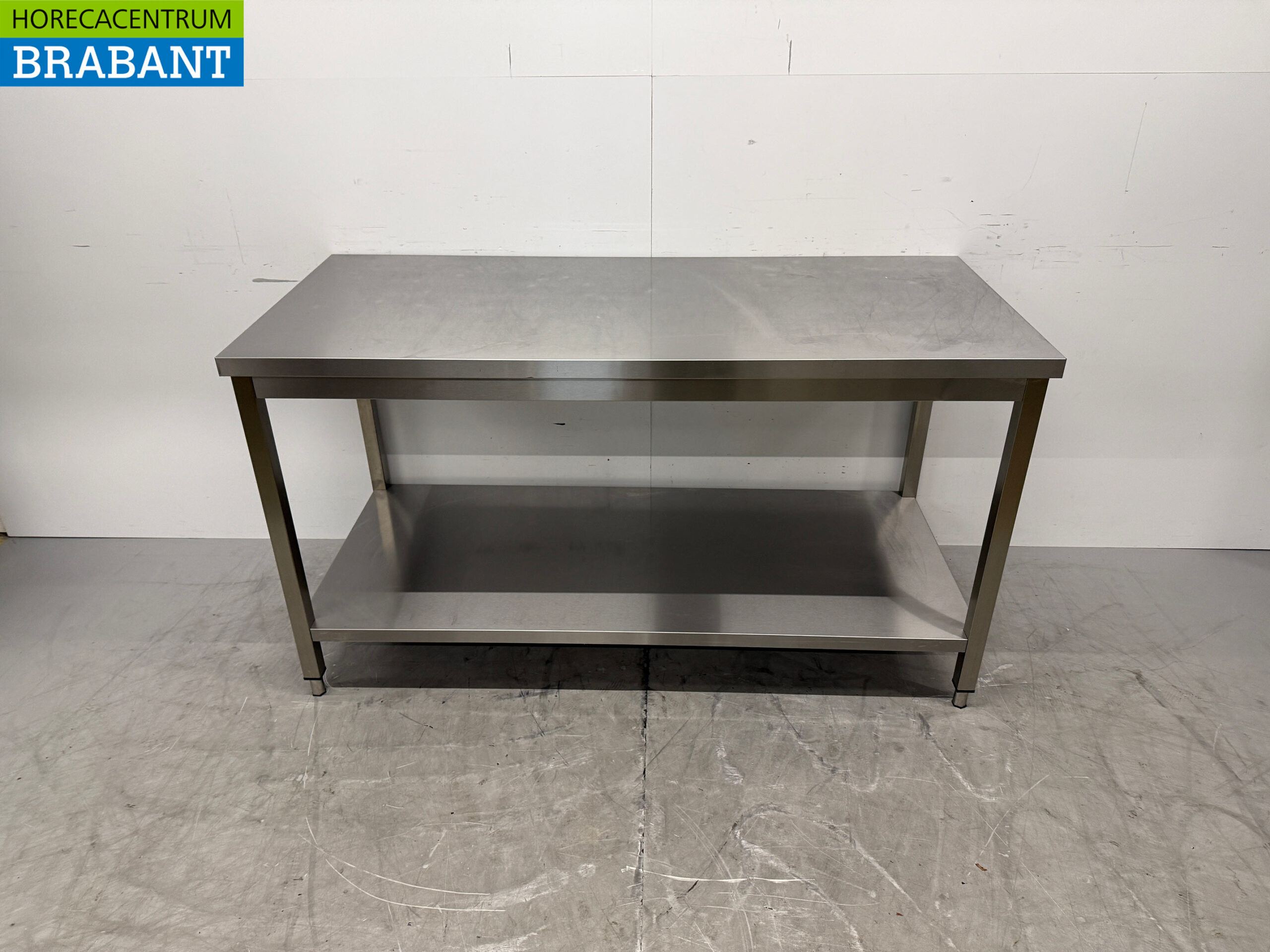 RVS Werktafel met onderschap 160 x 70 x 88,5 cm Horeca