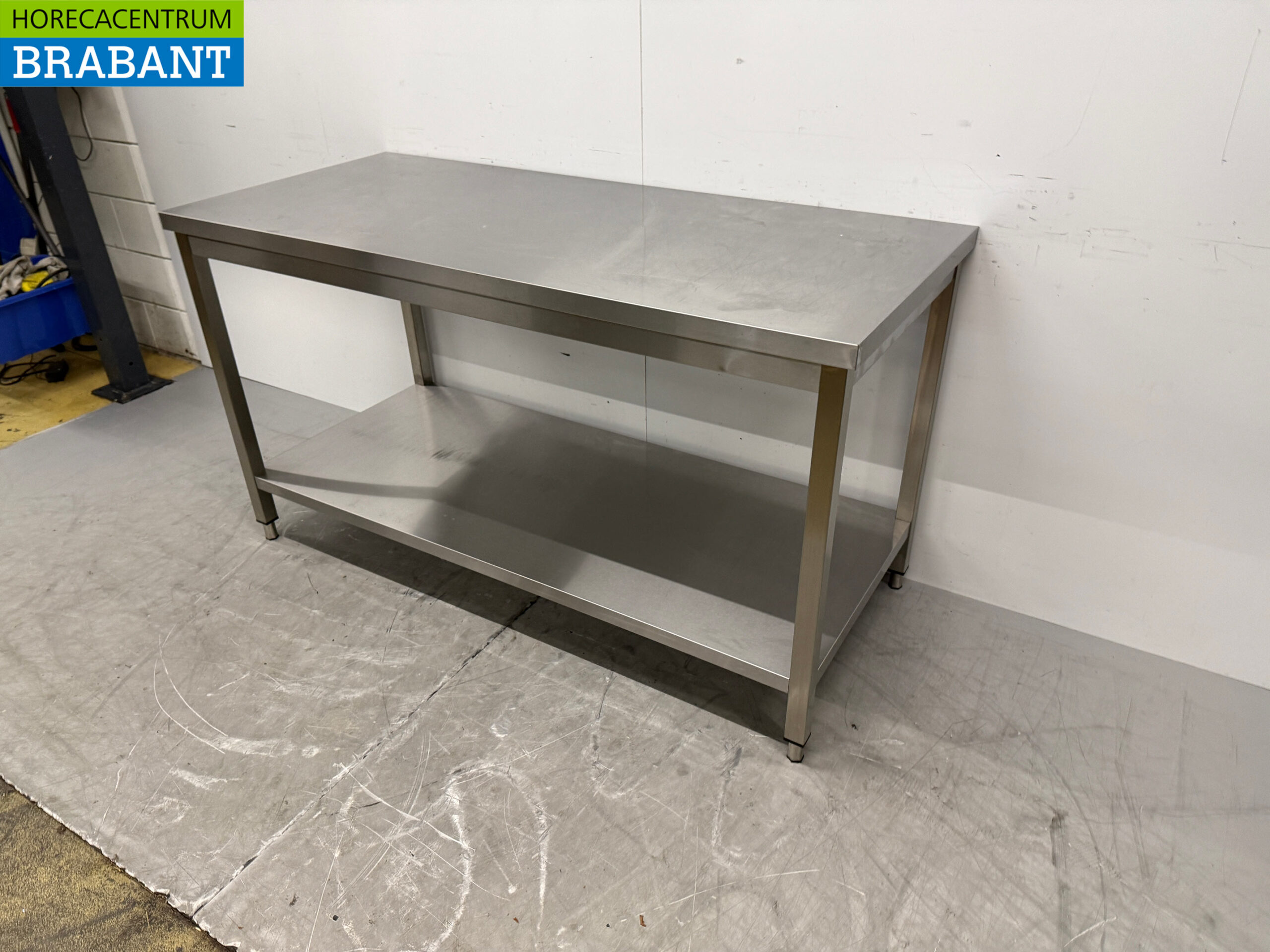 RVS Werktafel met onderschap 160 x 70 x 88,5 cm Horeca - Afbeelding 2