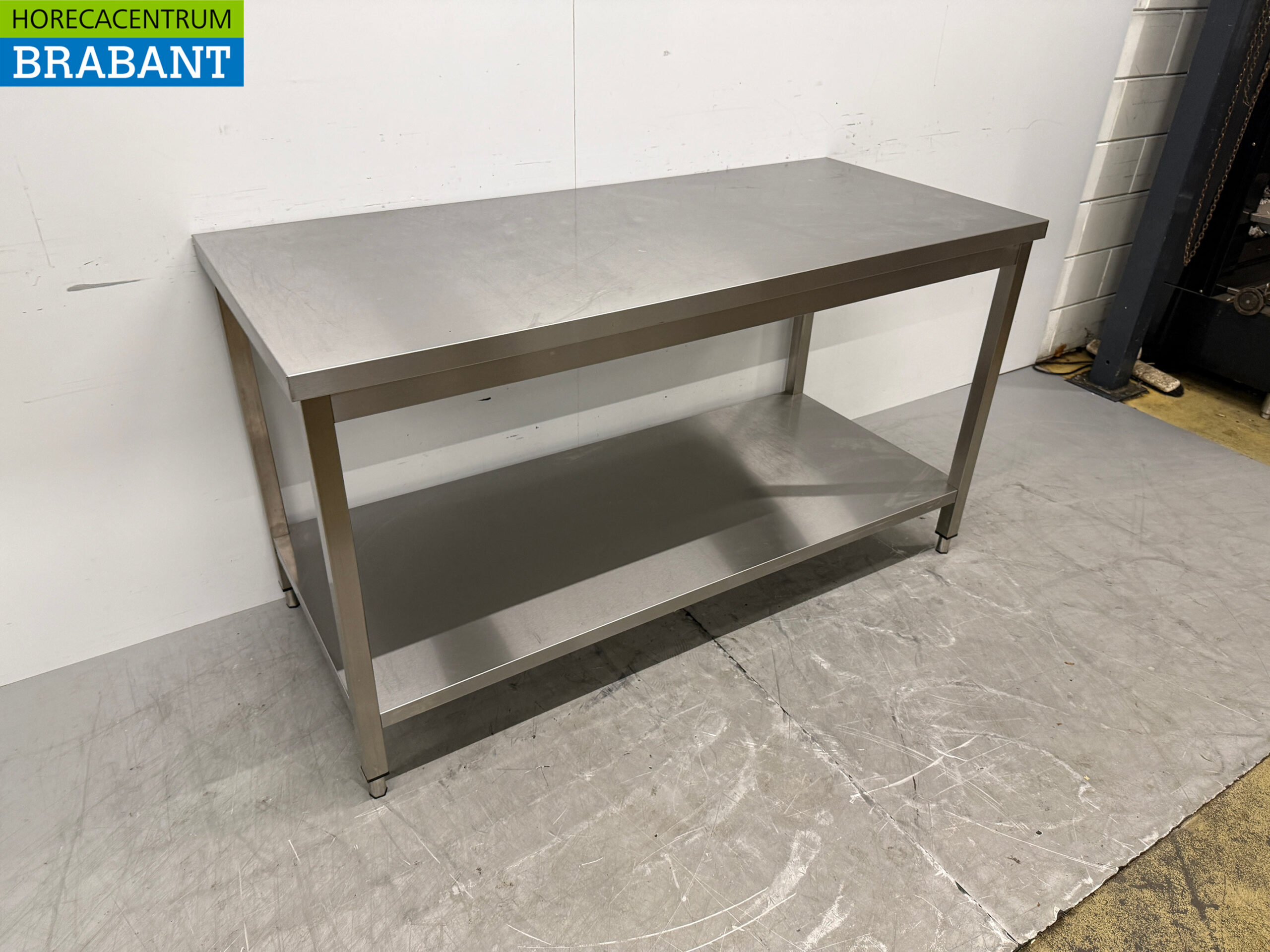 RVS Werktafel met onderschap 160 x 70 x 88,5 cm Horeca - Afbeelding 3