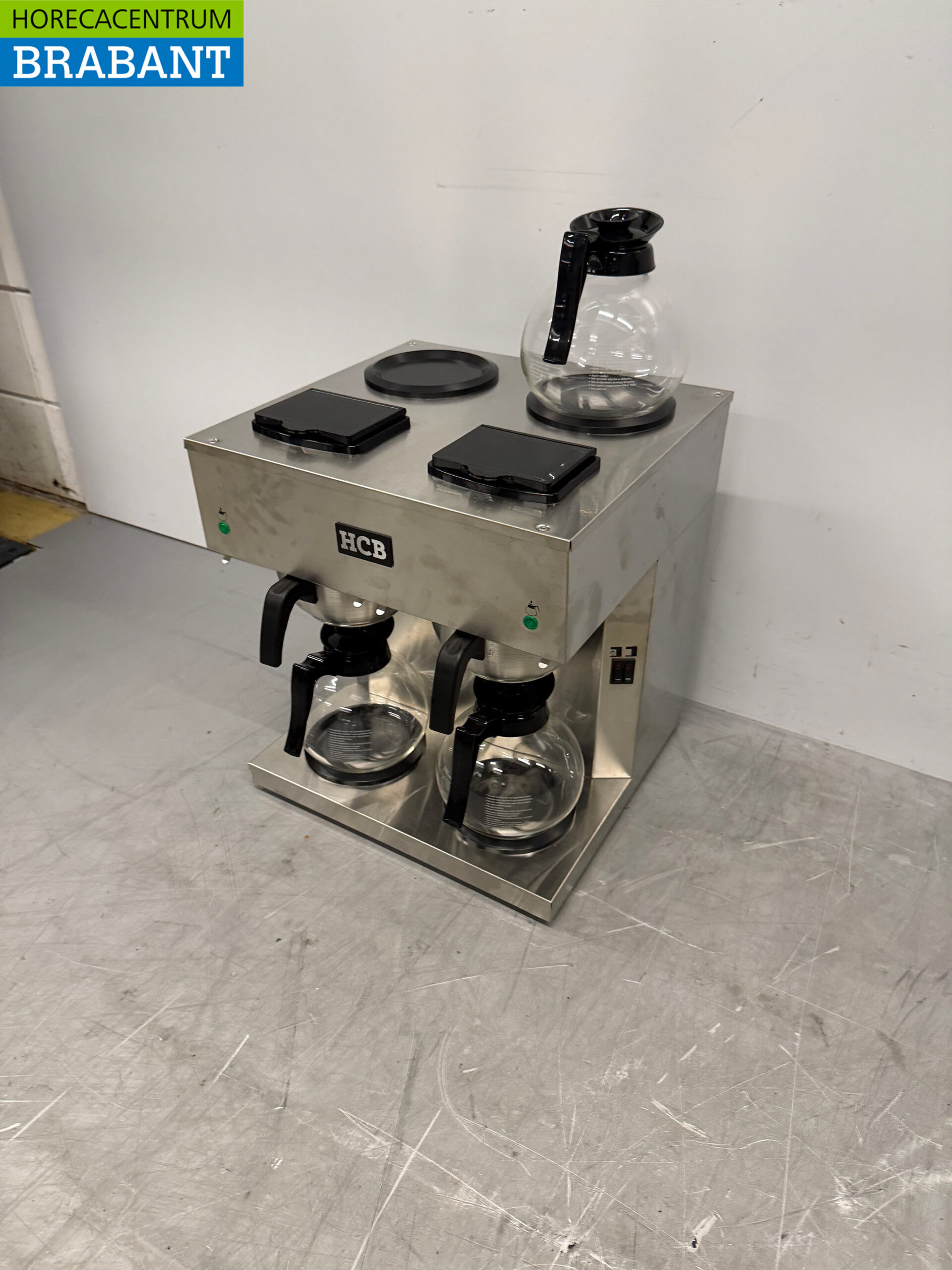 RVS HCB Dubbele Koffiezetapparaat Koffiemachine 2 x 1,8 liter 230V Horeca - Afbeelding 2