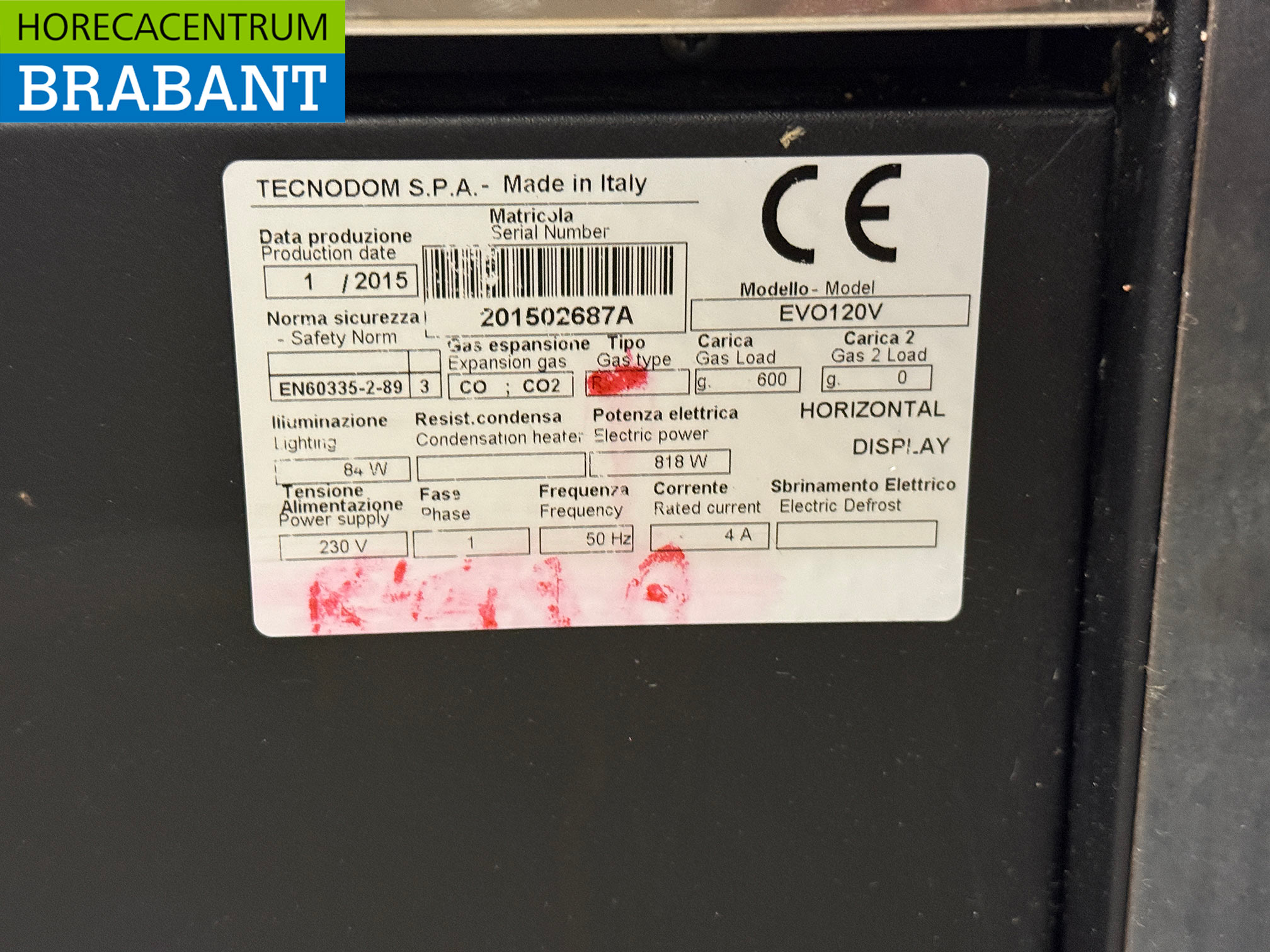 Tecnodom Koelvitrine Gebaksvitrine 2 Schuifdeuren 120 cm 230V Horeca - Afbeelding 6