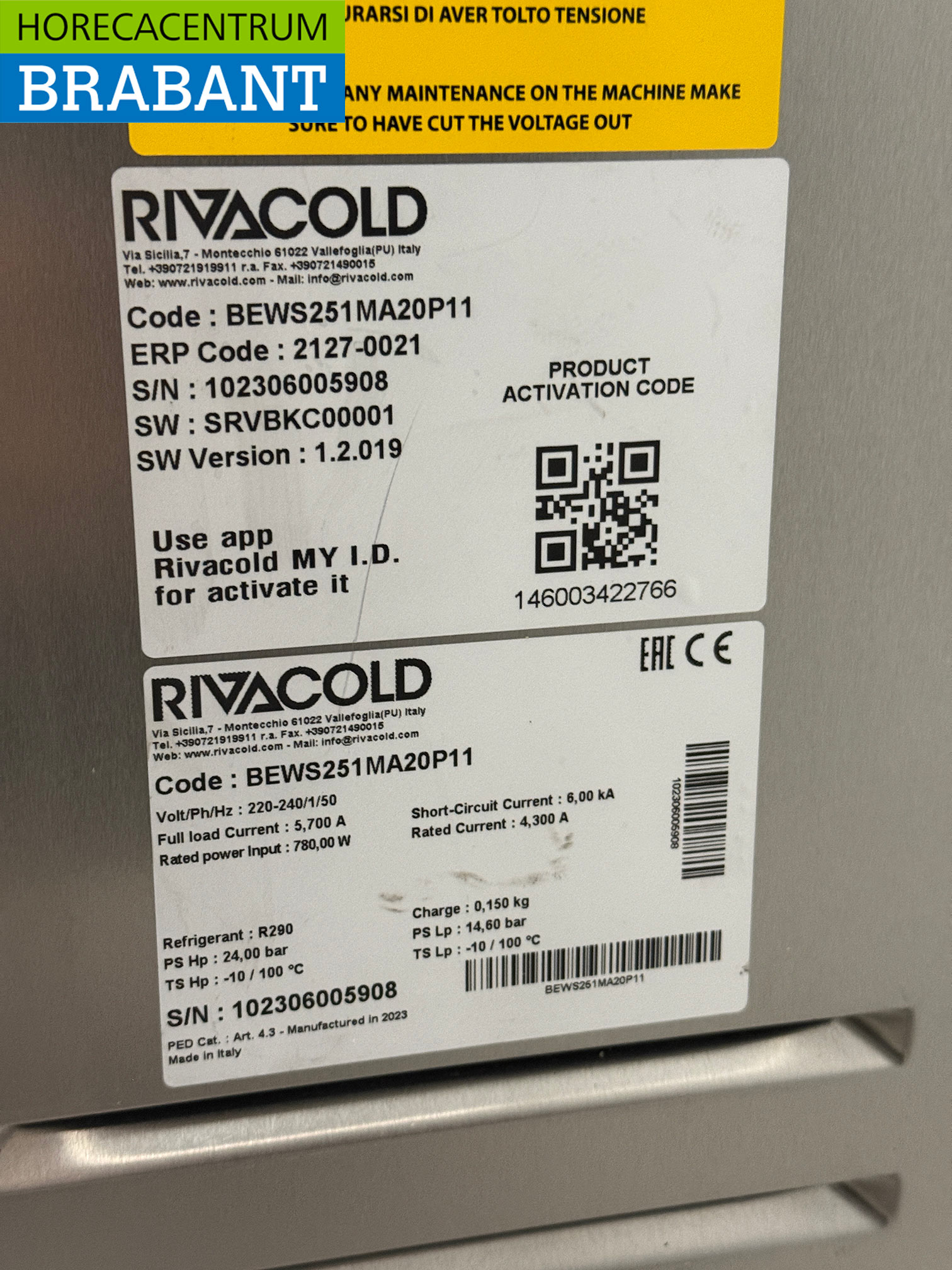 RVS Rivacold Vriescelaggregaat Vriescel Insteekunit Monoblock Wandunit 7,4 m3 400V Horeca - Afbeelding 6