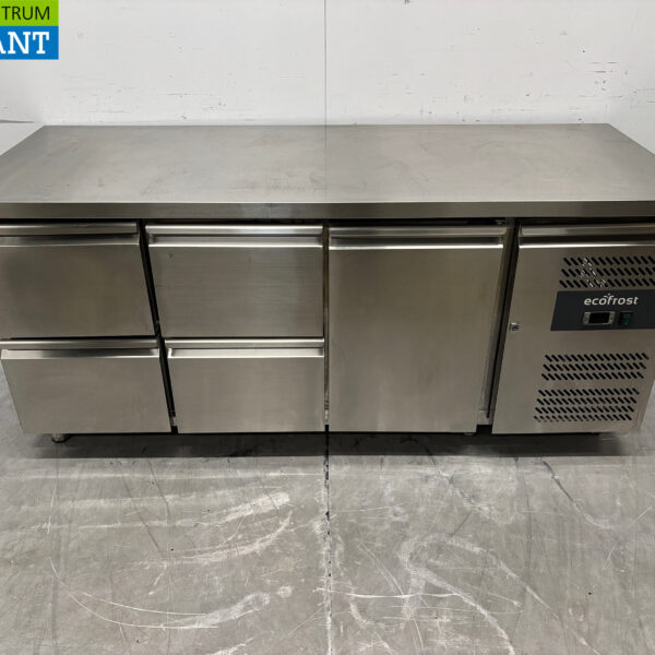 RVS Ecofrost Koelwerkbank 4 Laden en 1 deur 180 cm 230V Horeca